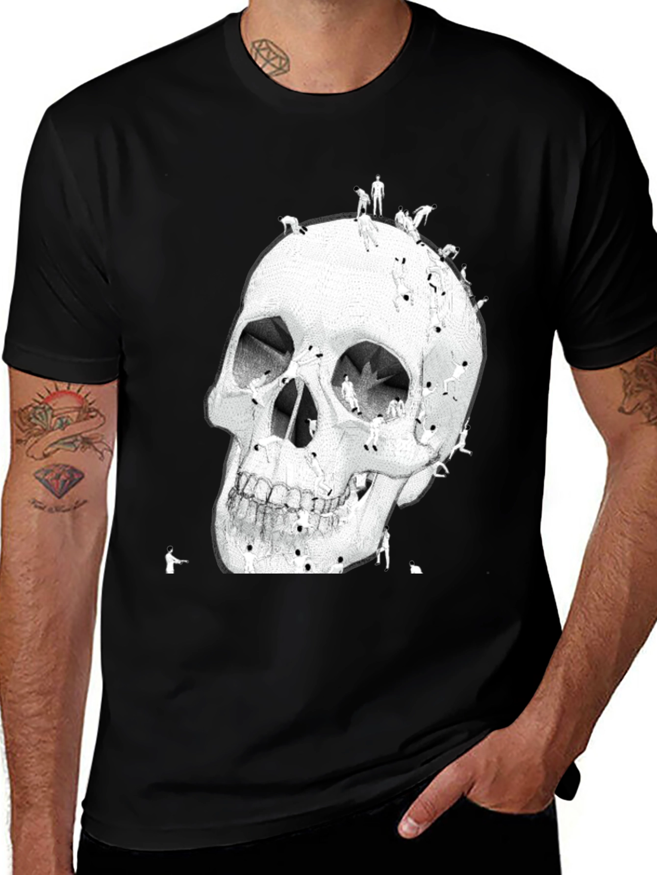 Variant 19 of Skull Art Graphic T-Shirt - Black