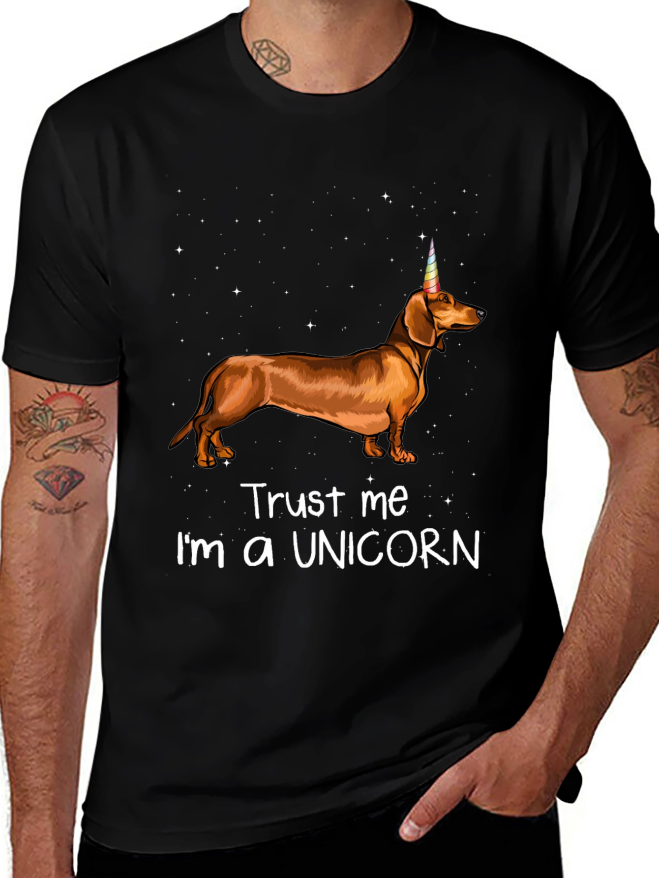 Black Dachshund Unicorn T-Shirt - Trust Me I'm a Unicorn main image