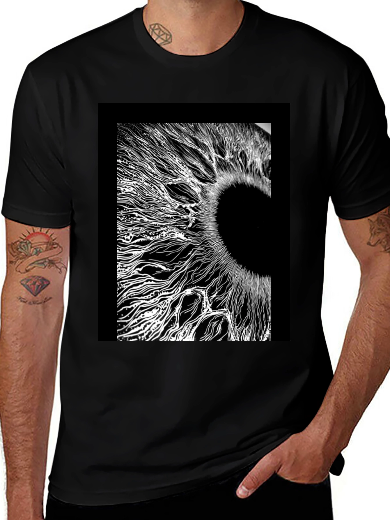 Variant 18 of Abstract Eye Graphic Tee - Black Unisex T-Shirt