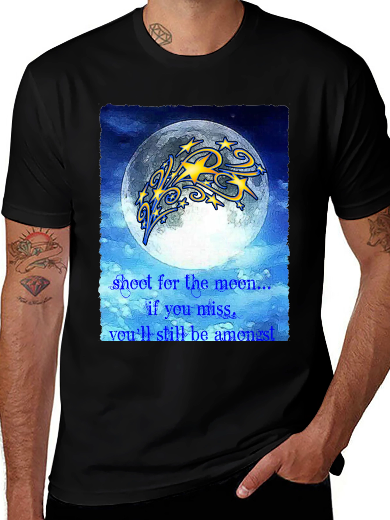 Variant 15 of Moon Stars Graphic Tee - Shoot for the Moon