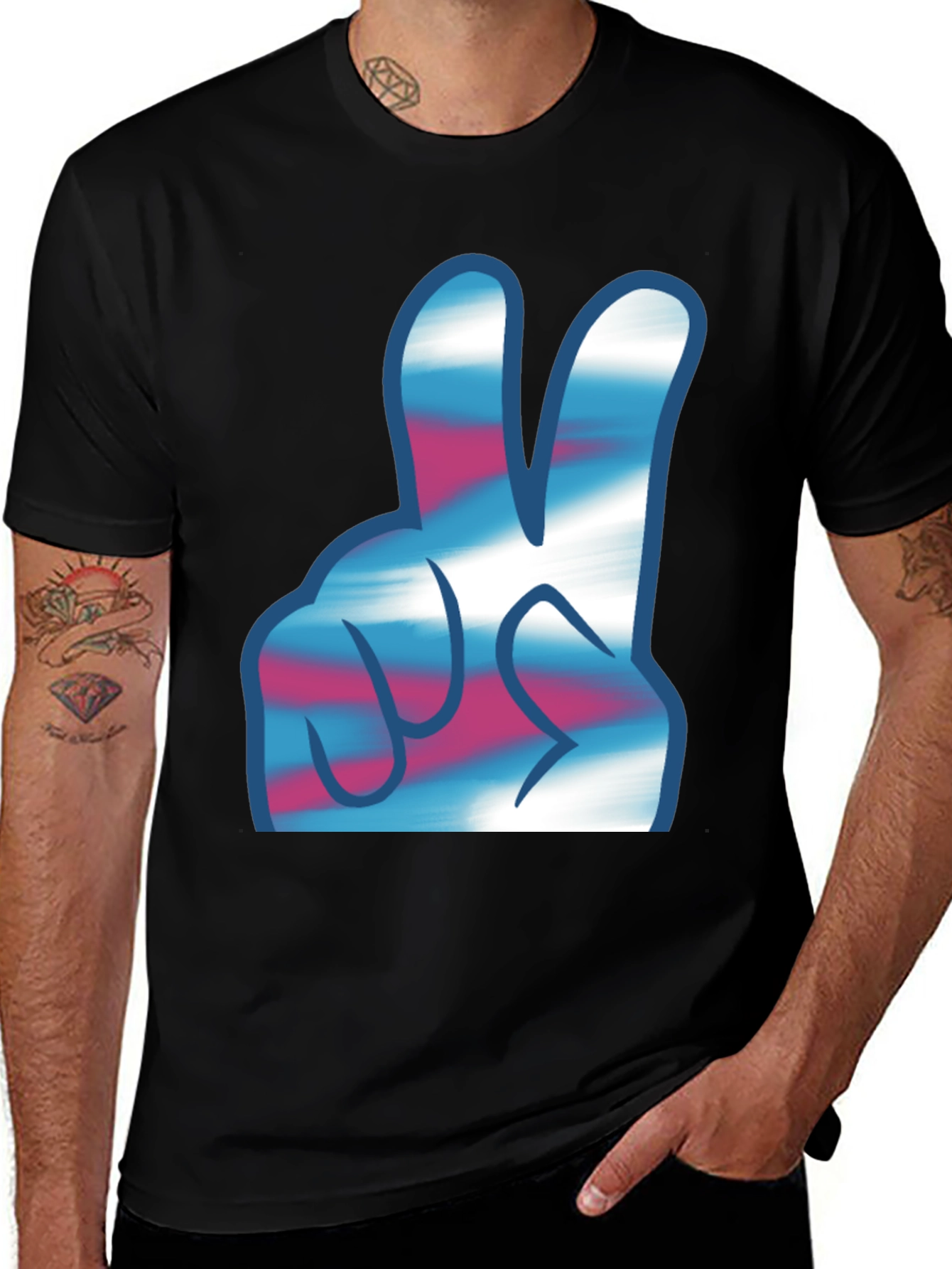 Variant 27 of Peace Sign Trans Pride T-Shirt