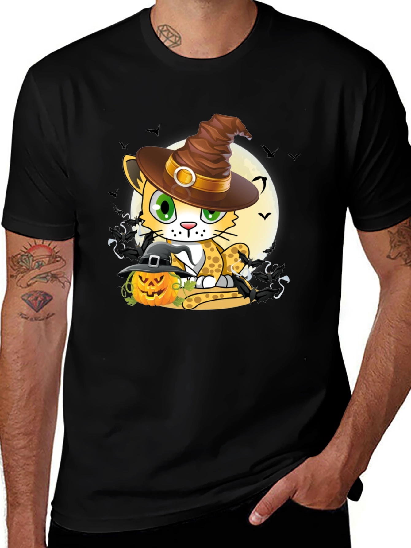 Halloween Cat Witch T-Shirt