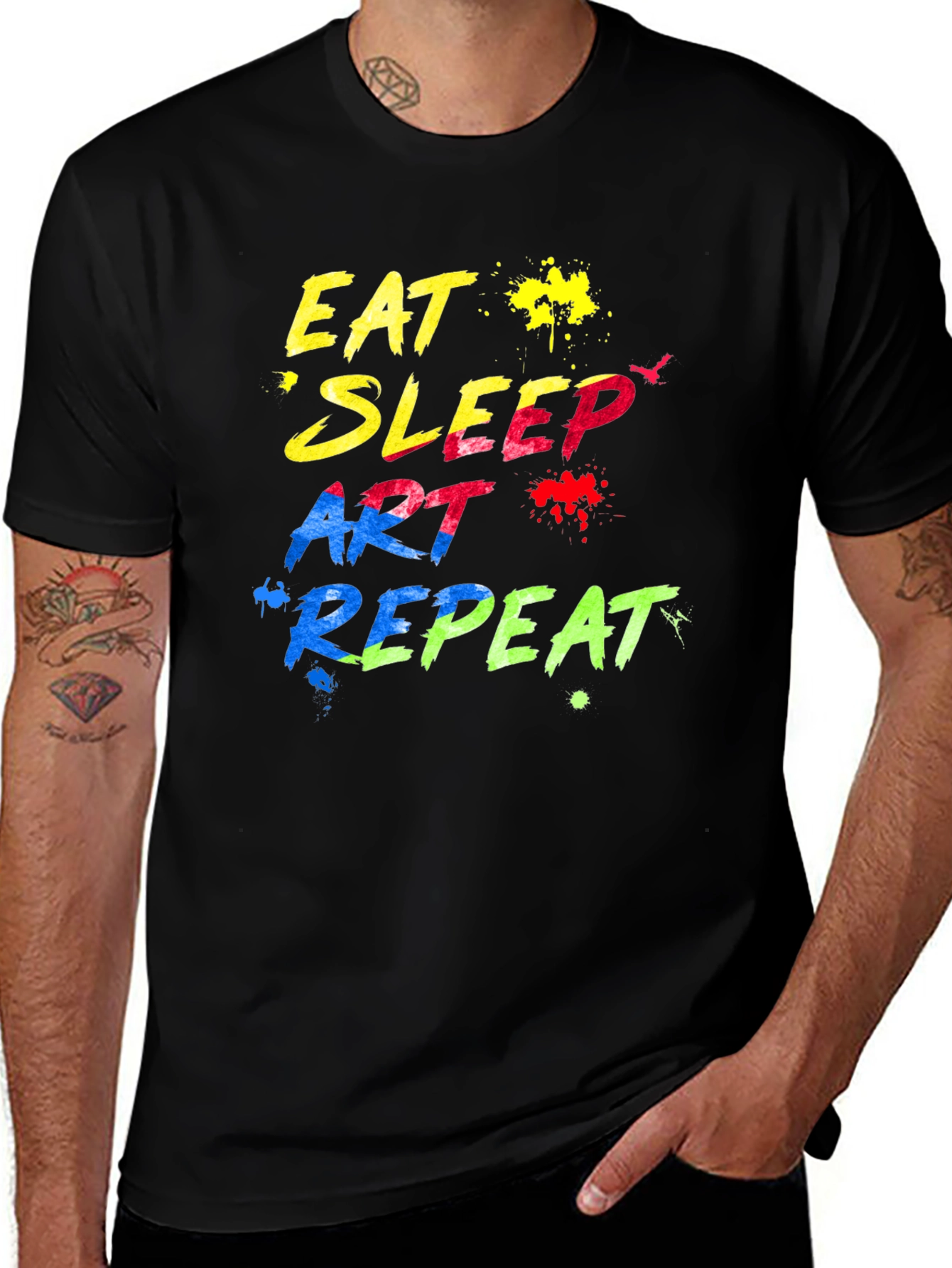 Variant 7 of Eat Sleep Art Repeat Graphic T-Shirt
