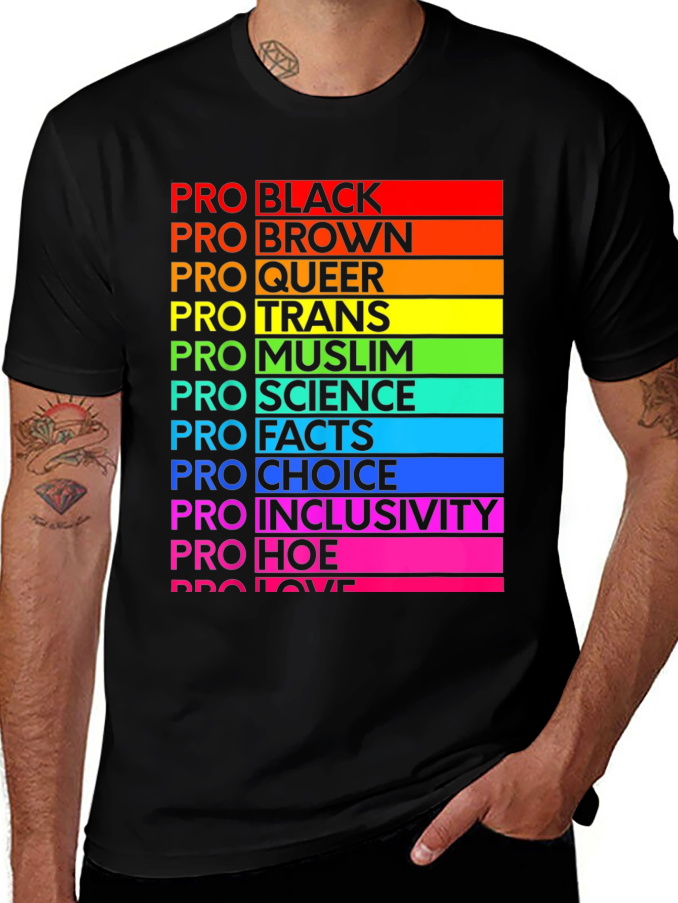 Pro Pride Rainbow T-Shirt - Black