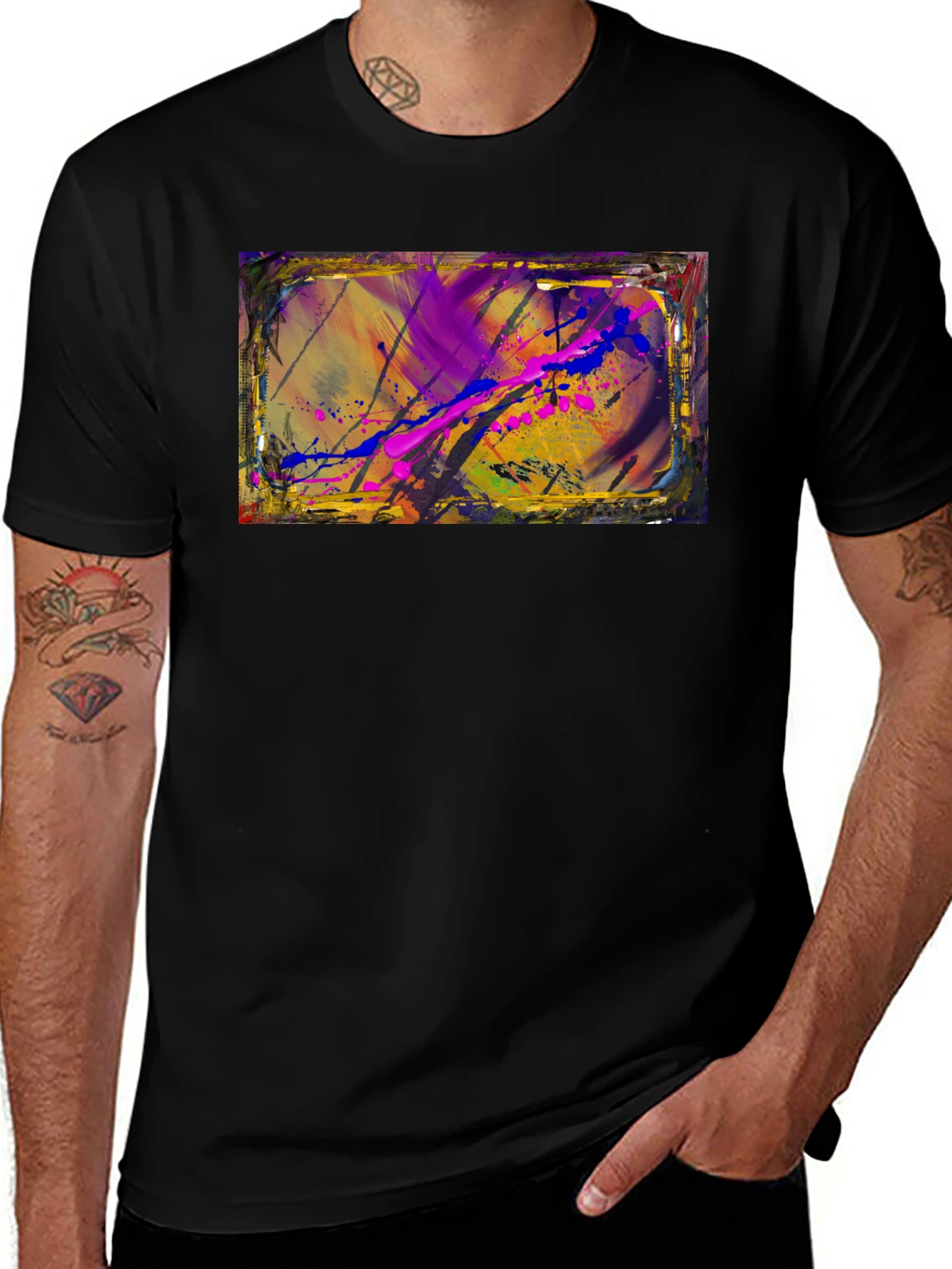 Variant 19 of Abstract Art Graphic Tee - Black