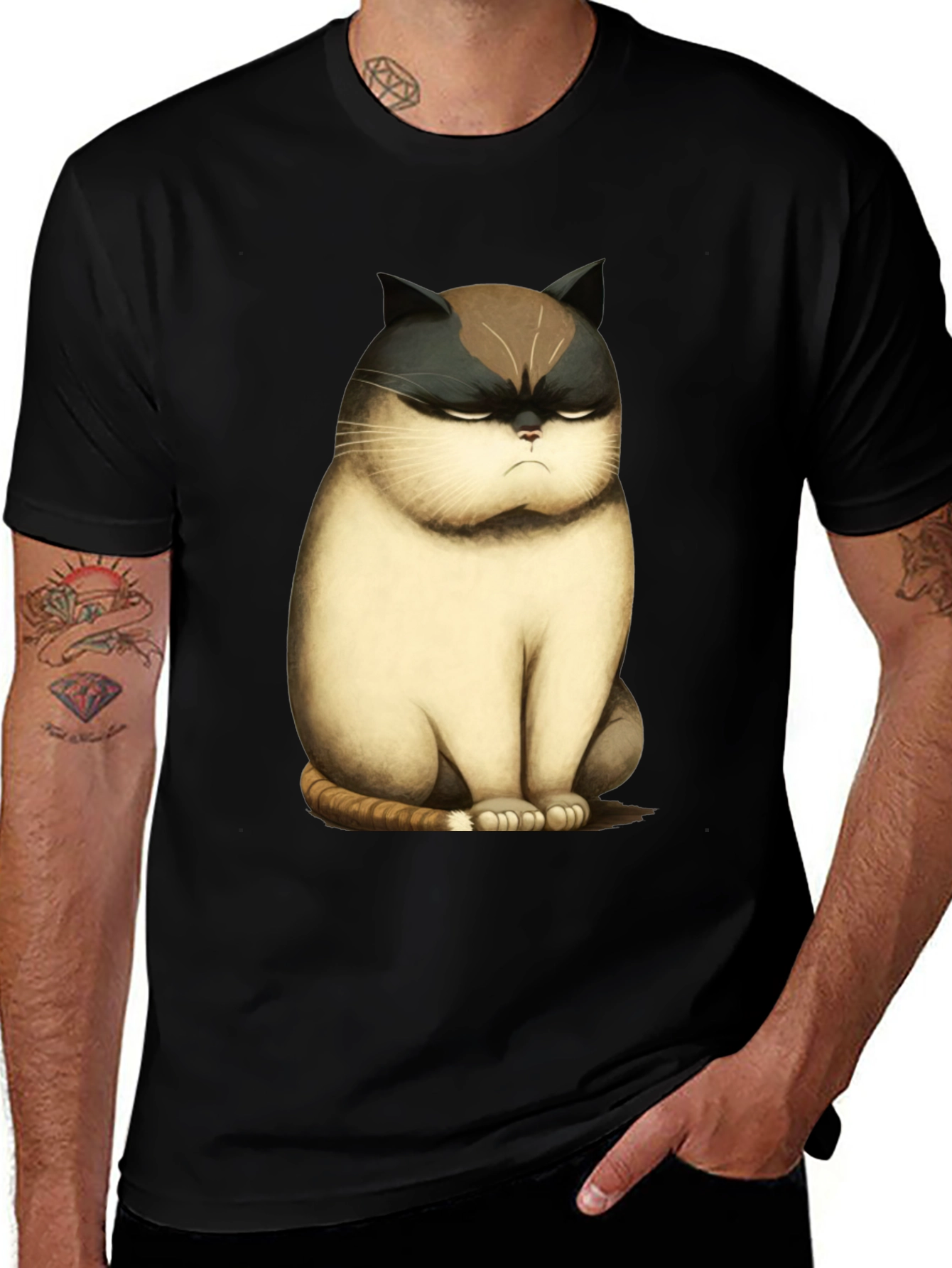Variant 2 of Grumpy Cat T-Shirt - Funny Cartoon Cat Tee