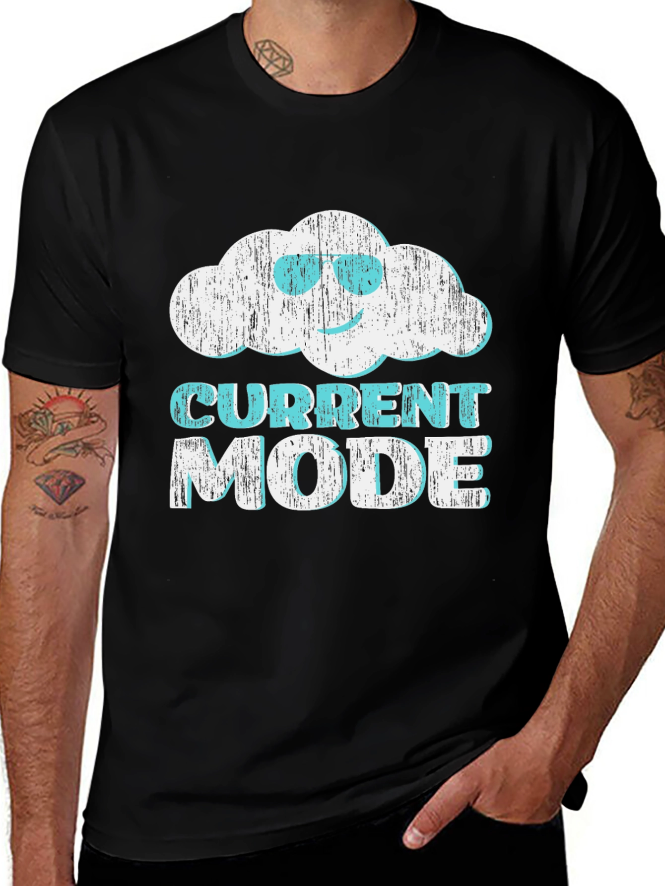 Variant 27 of Current Mode Cloud Graphic T-Shirt - Relaxed Style
