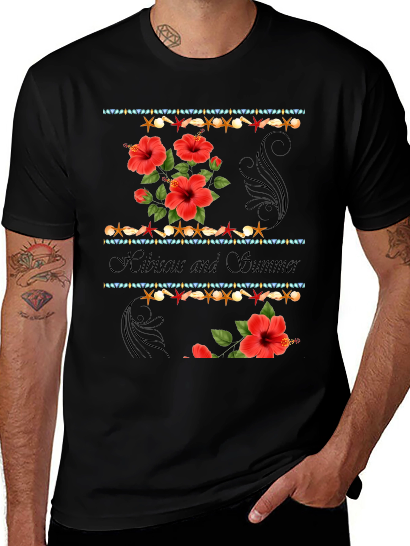 Variant 18 of Hibiscus Summer T-Shirt - Tropical Floral Design