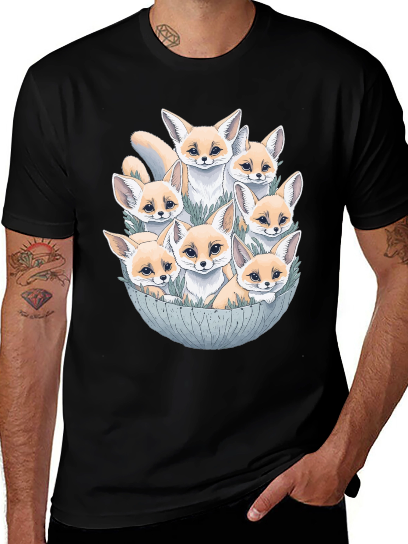 Fennec Fox Family T-Shirt - Cute Desert Fox Design