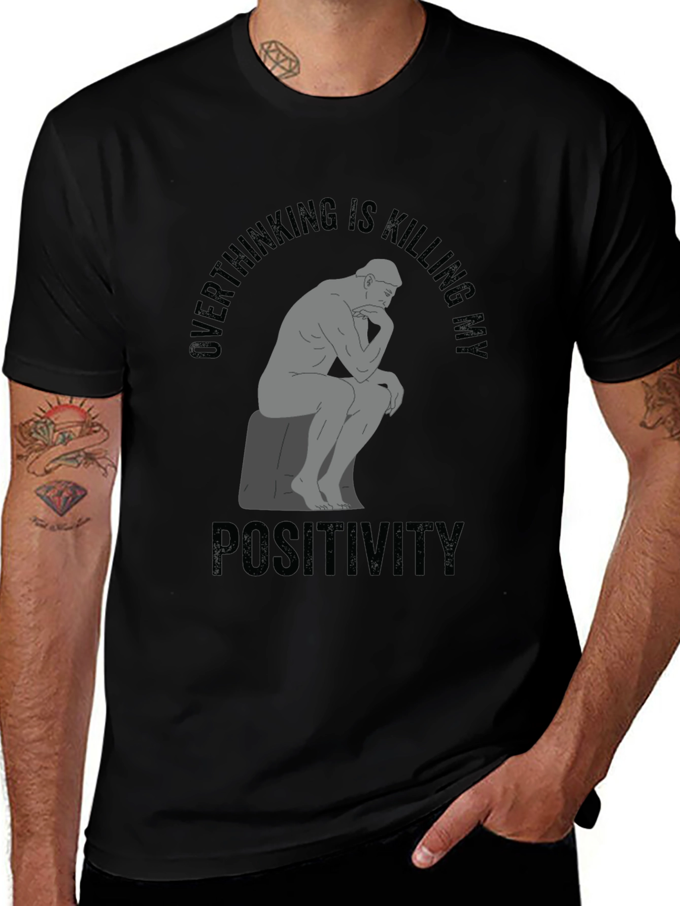 Variant 24 of Overthinking T-Shirt - The Thinker Graphic Tee