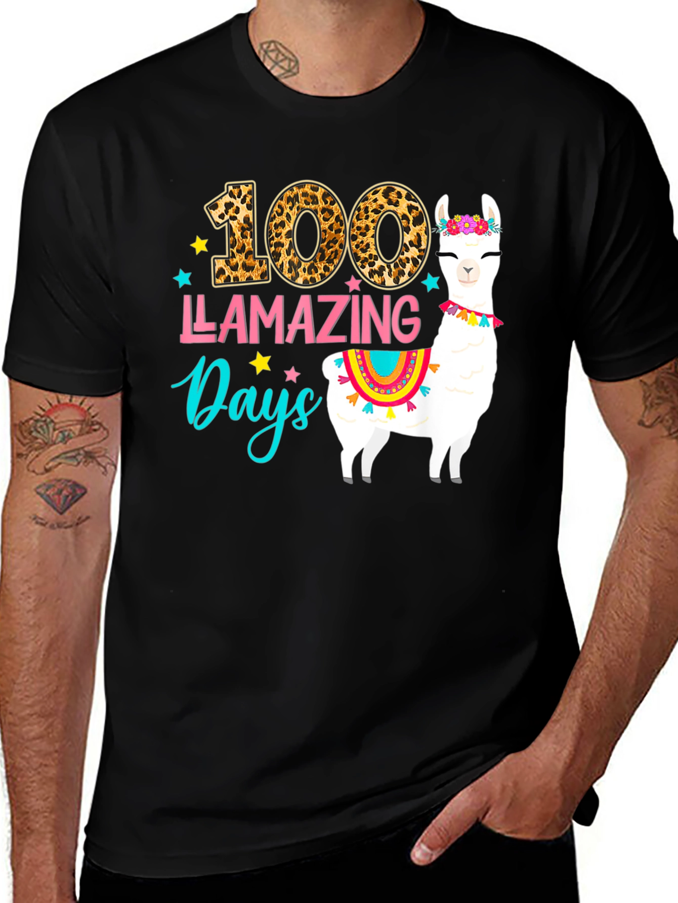 100 Llamazing Days T-Shirt - Fun School Tee