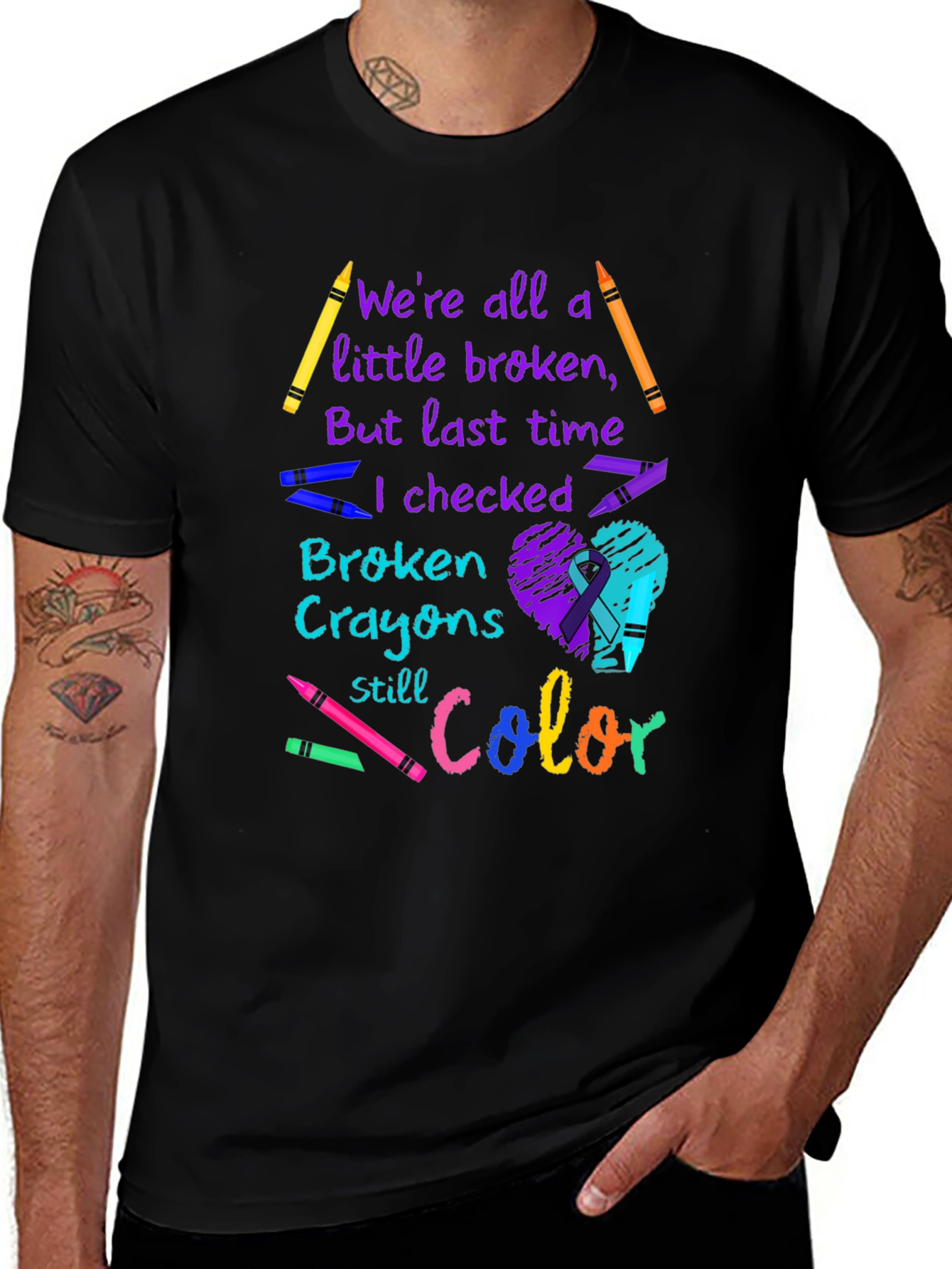 Broken Crayons Still Color Awareness T-Shirt