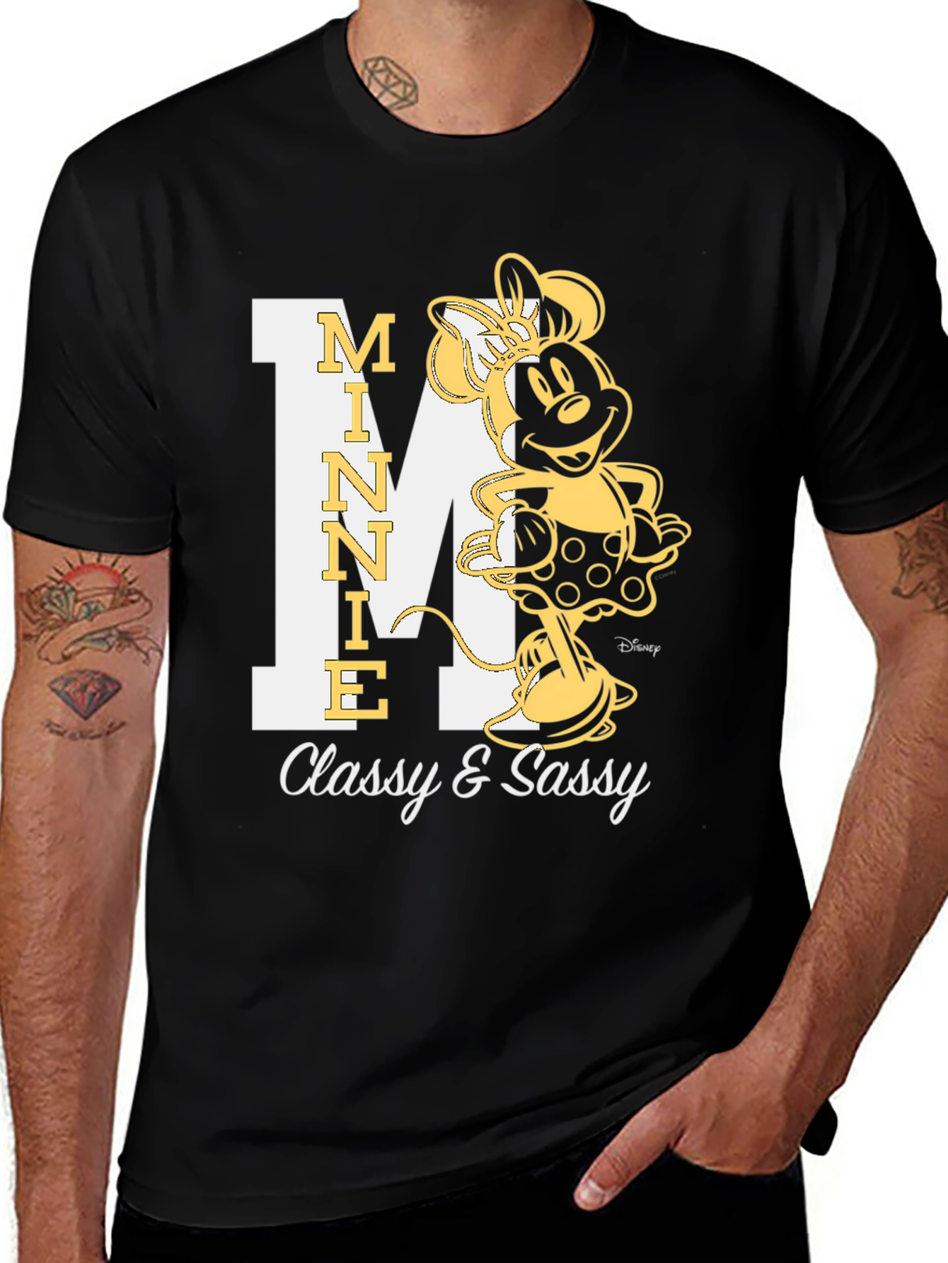 Variant 4 of Minnie Mouse Classy & Sassy Black T-Shirt