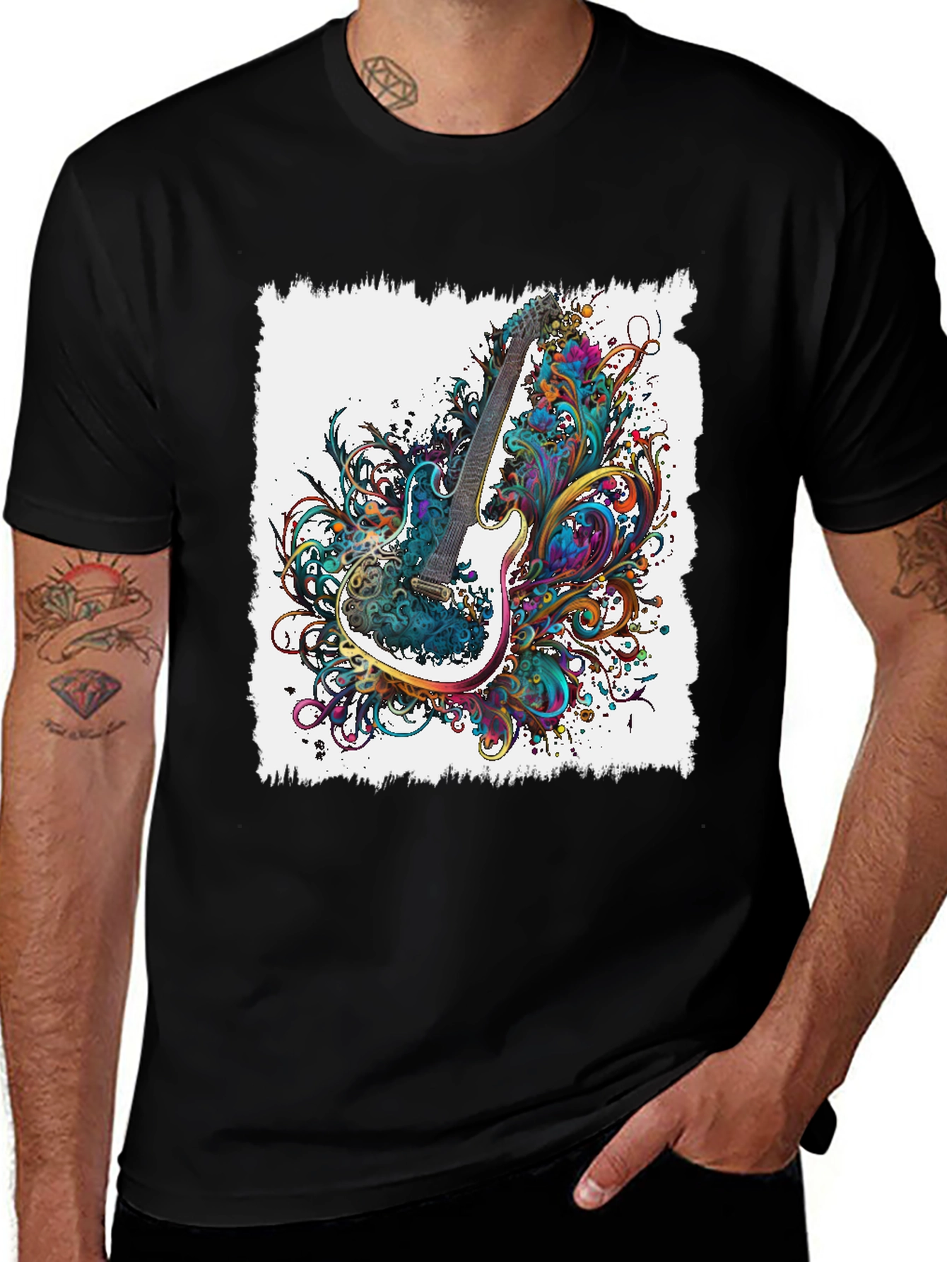 Variant 4 of Electric Guitar Art Graphic Tee