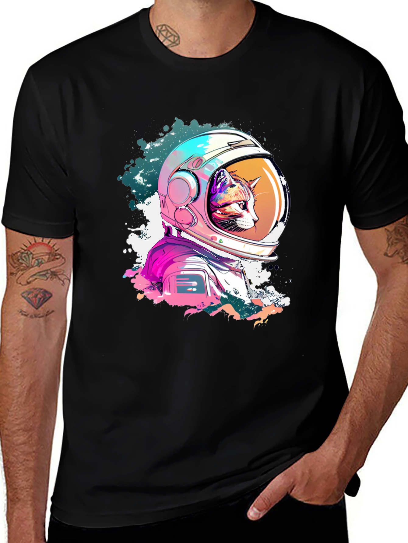 Variant 24 of Cool Cat Astronaut Graphic T-Shirt