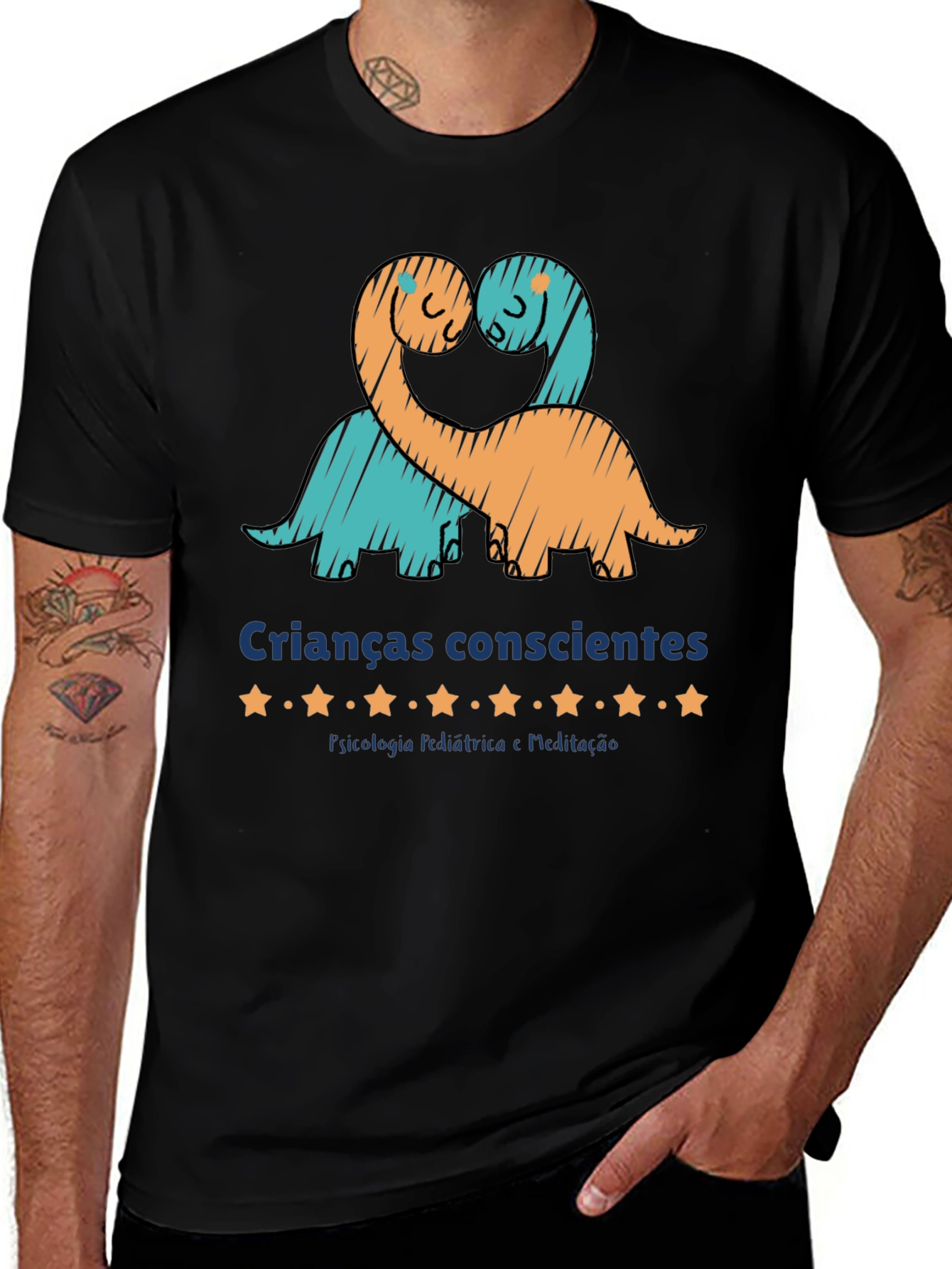 Variant 30 of Cute Dinosaur Graphic Black T-Shirt