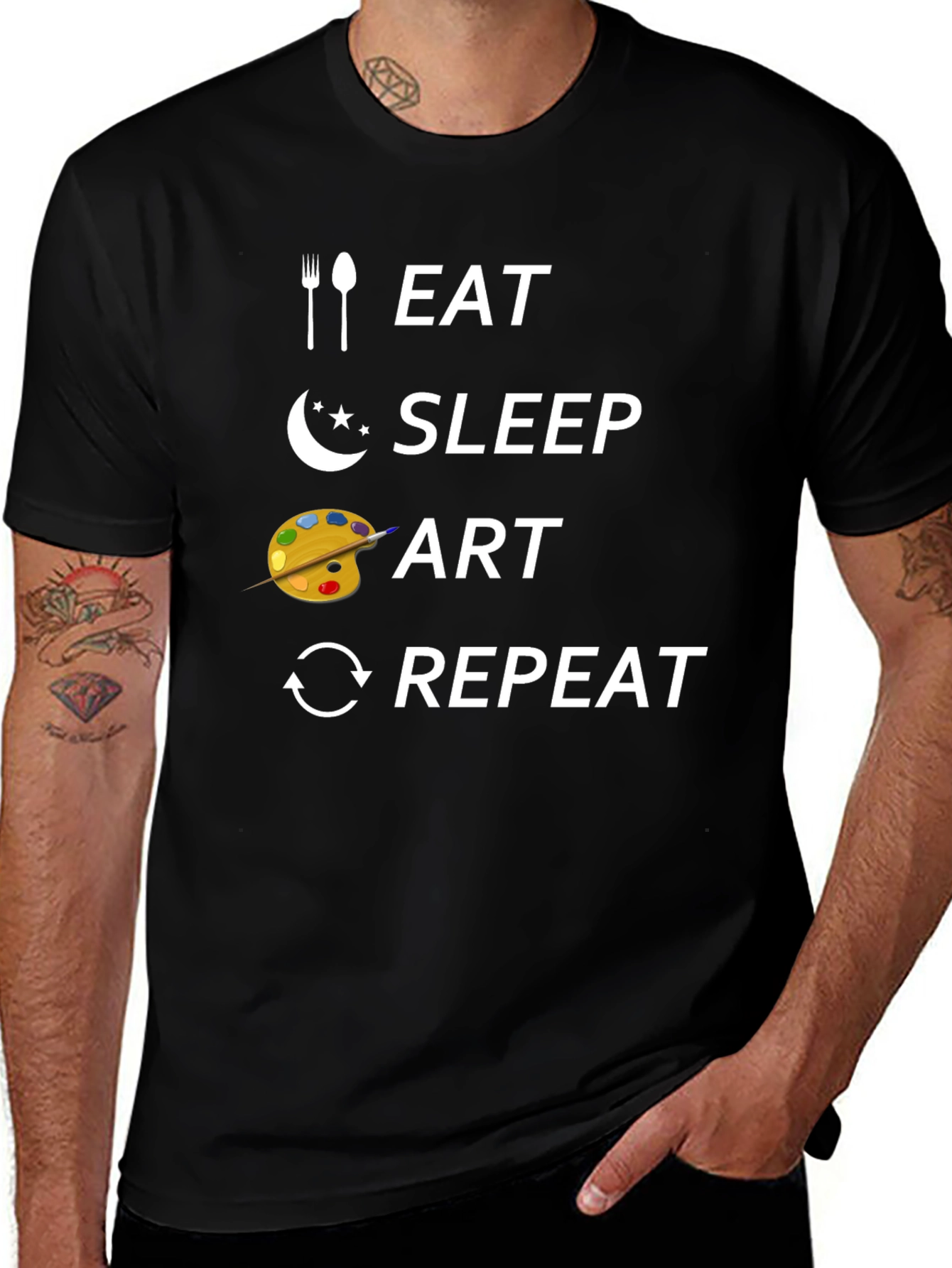 Variant 16 of Eat Sleep Art Repeat Graphic T-Shirt