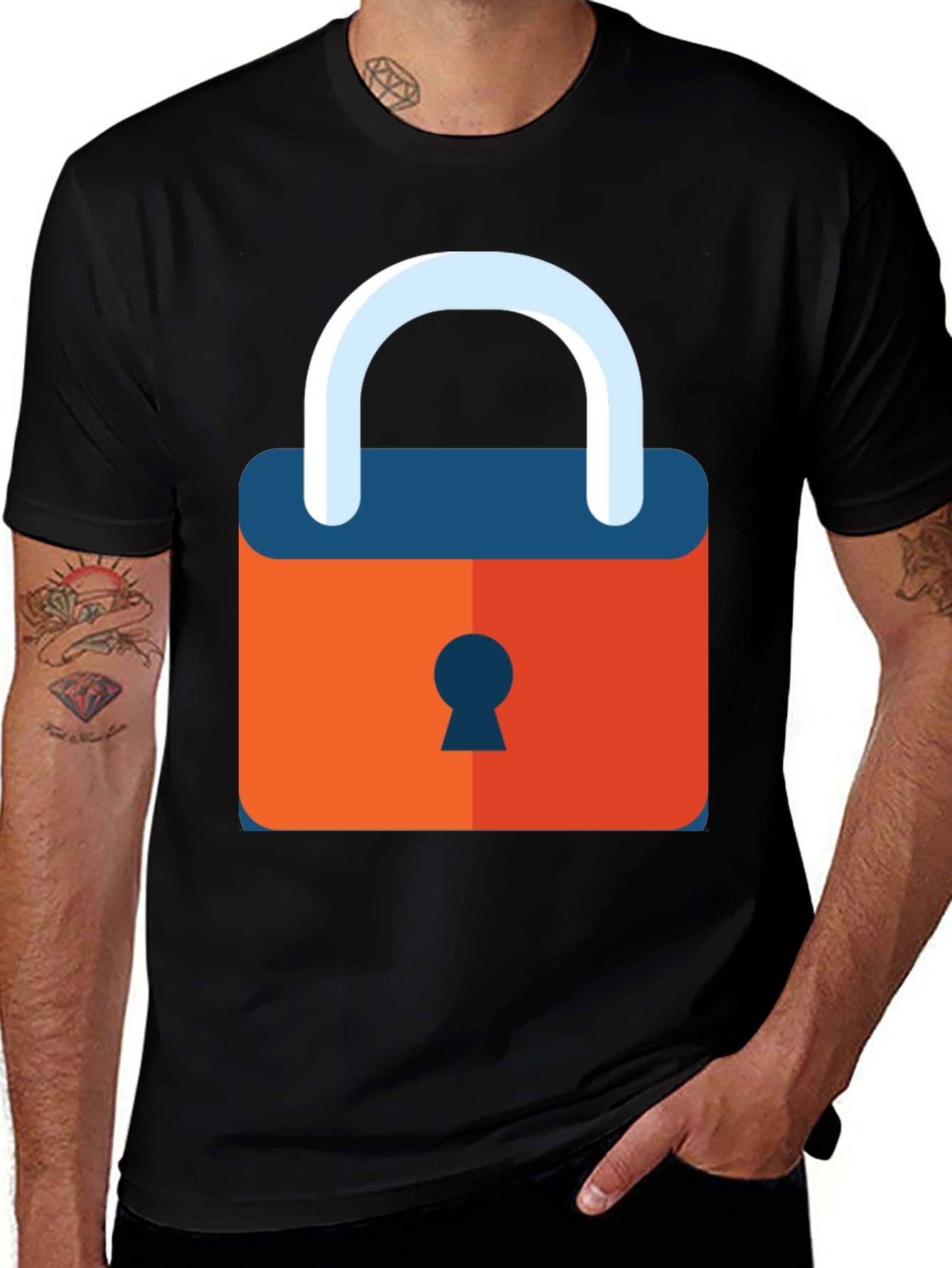 Lock Graphic T-Shirt - Secure Style