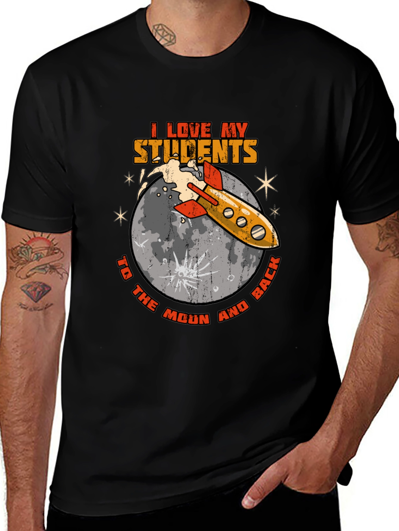 Variant 22 of I Love My Students T-Shirt - Moon Rocket Teacher Tee