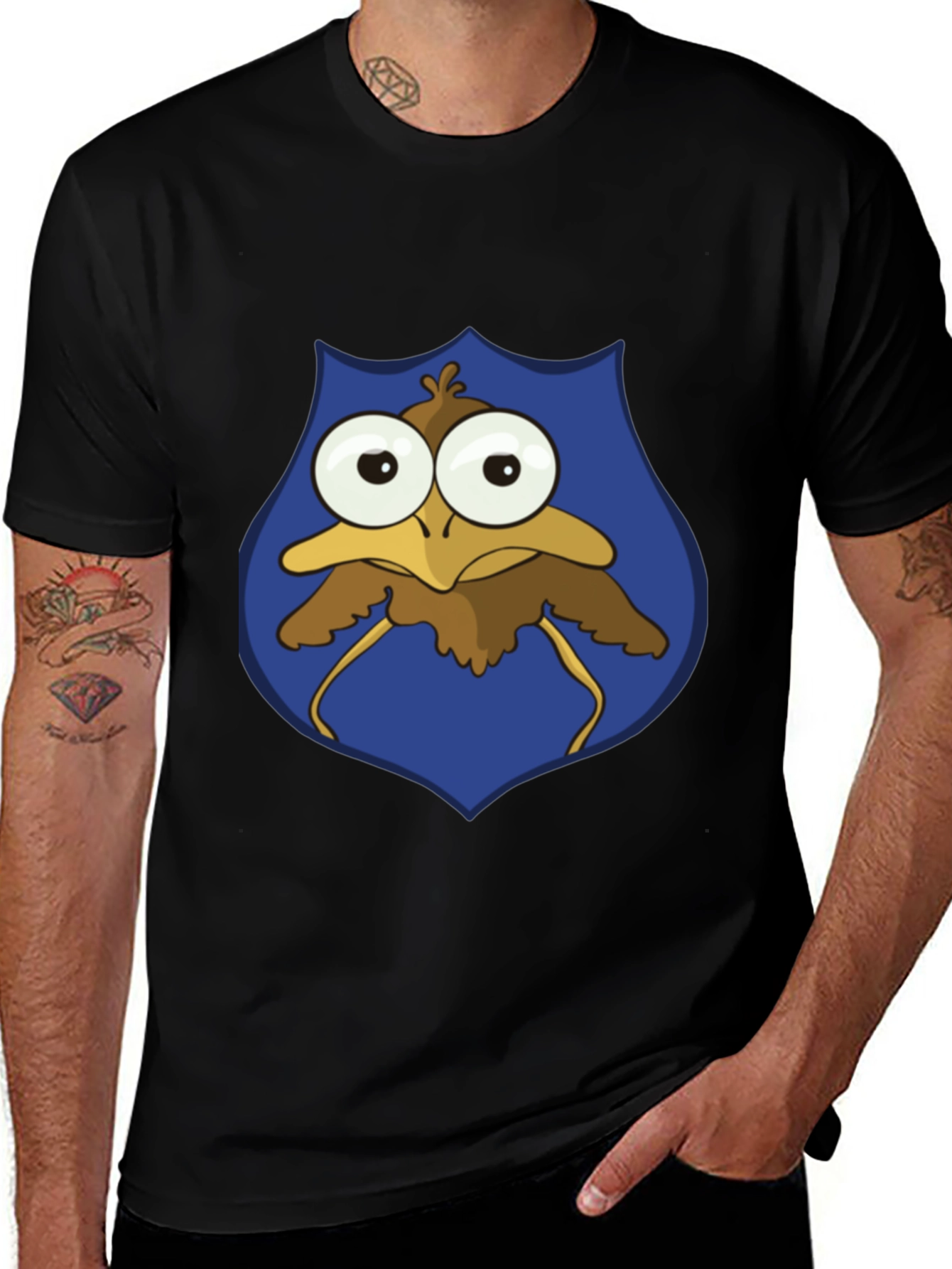 Variant 28 of Funny Cartoon Bird T-Shirt - Googly Eyes Graphic Tee