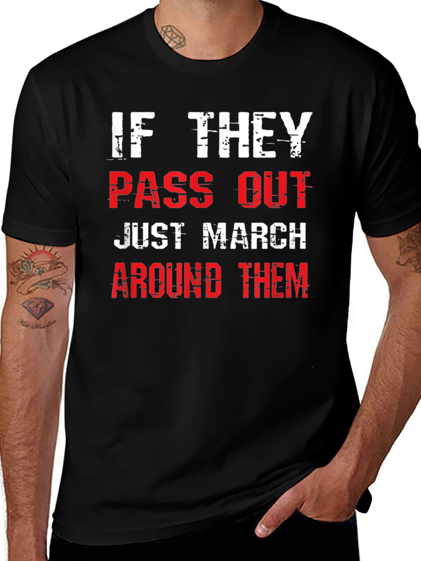 Funny Marching Band T-Shirt - Pass Out? March Around!