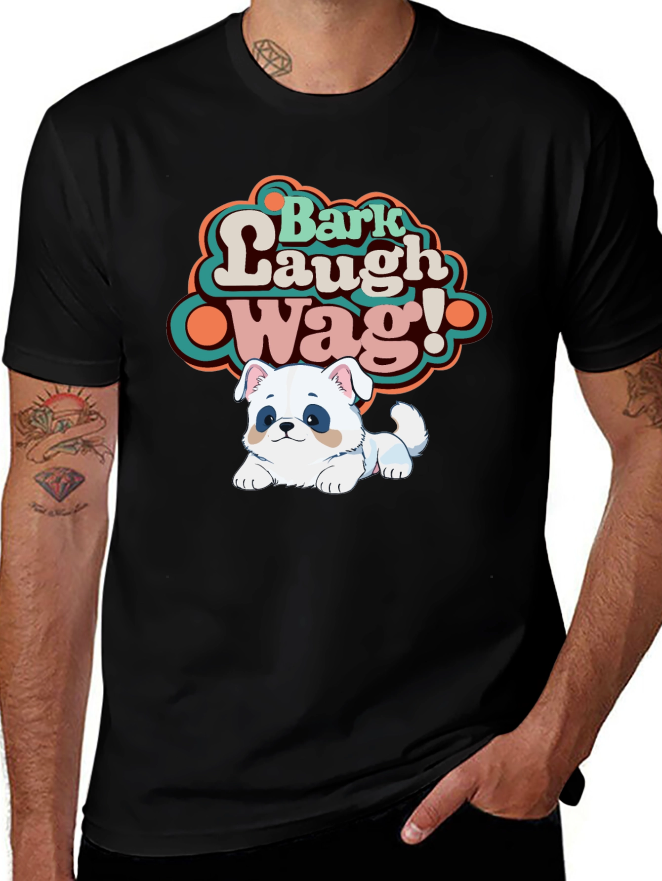 Variant 2 of Bark Laugh Wag! Dog Lover T-Shirt