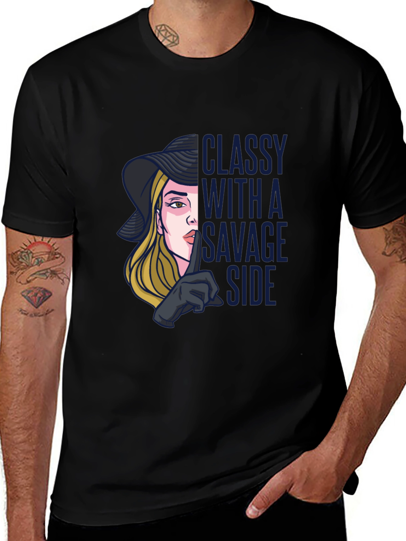 Variant 12 of Classy with a Savage Side Graphic T-Shirt