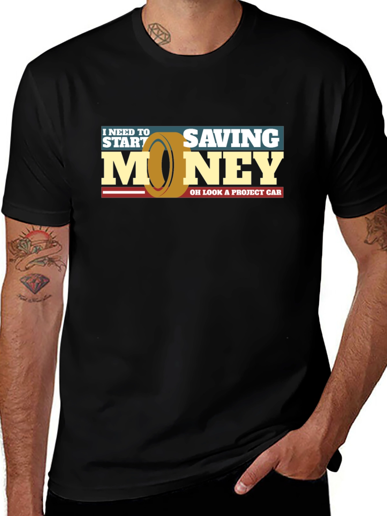 Funny Car Project T-Shirt - Saving Money Graphic Tee