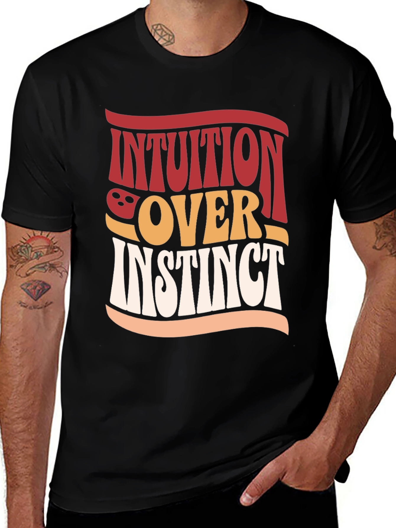 Variant 7 of Intuition Over Instinct Retro Graphic Tee