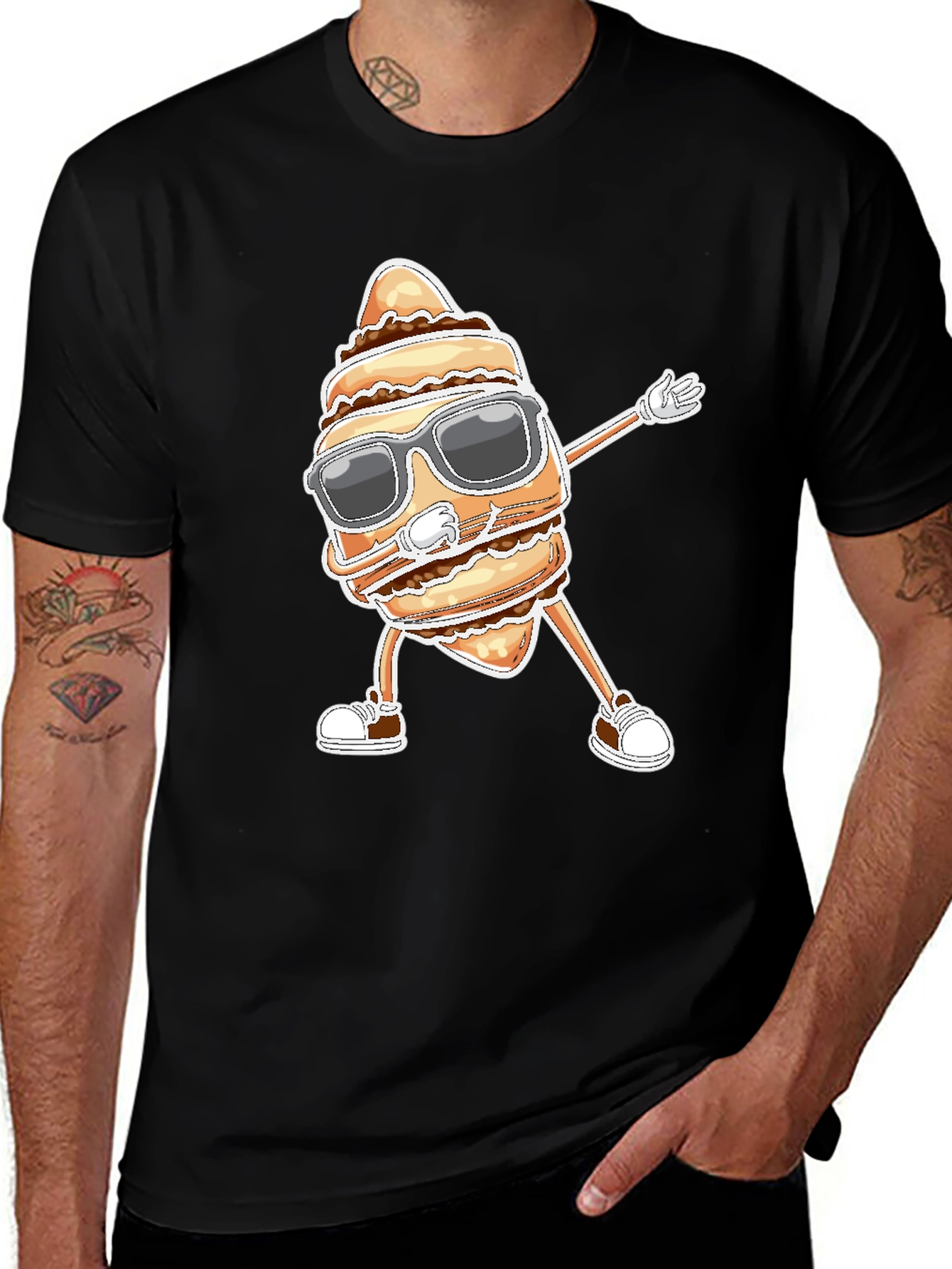 Dabbing Pastry Funny Graphic T-Shirt