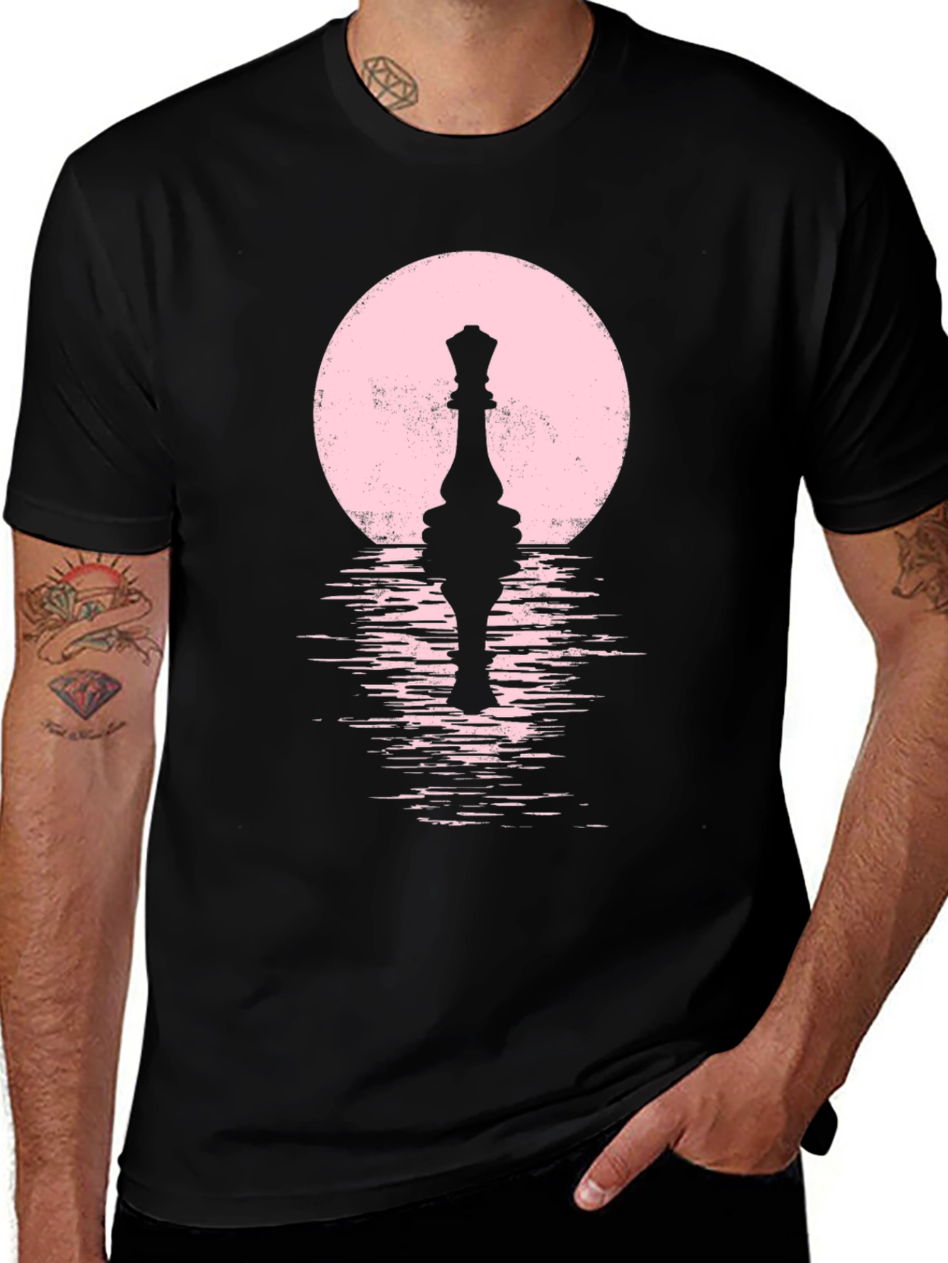 Variant 14 of Chess Queen Silhouette T-Shirt - Unique Design