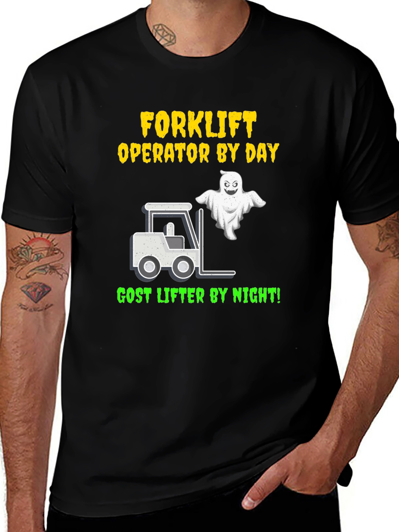 Variant 8 of Forklift Operator Ghost Lifter T-Shirt