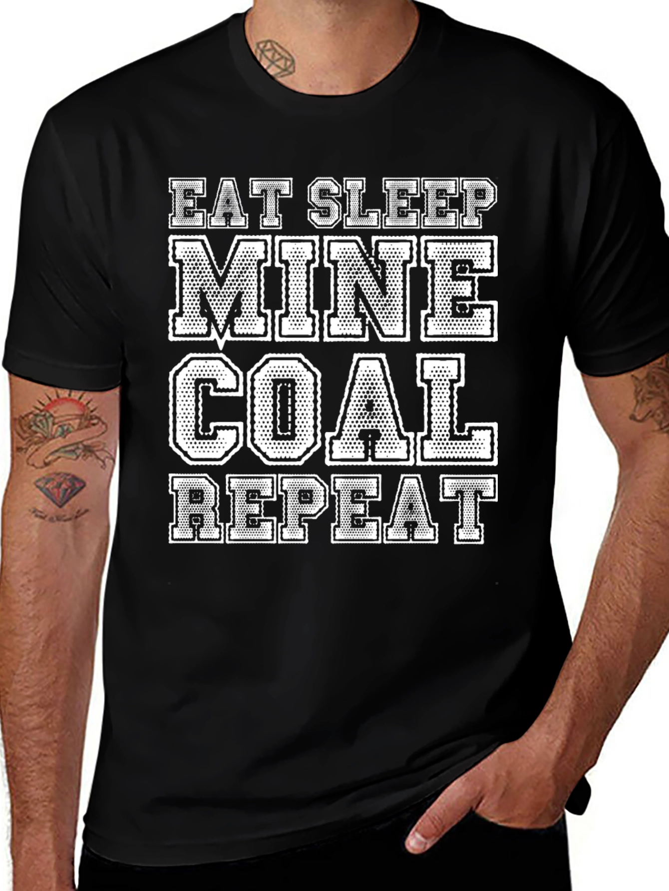 Variant 27 of Eat Sleep Mine Coal Repeat Black T-Shirt