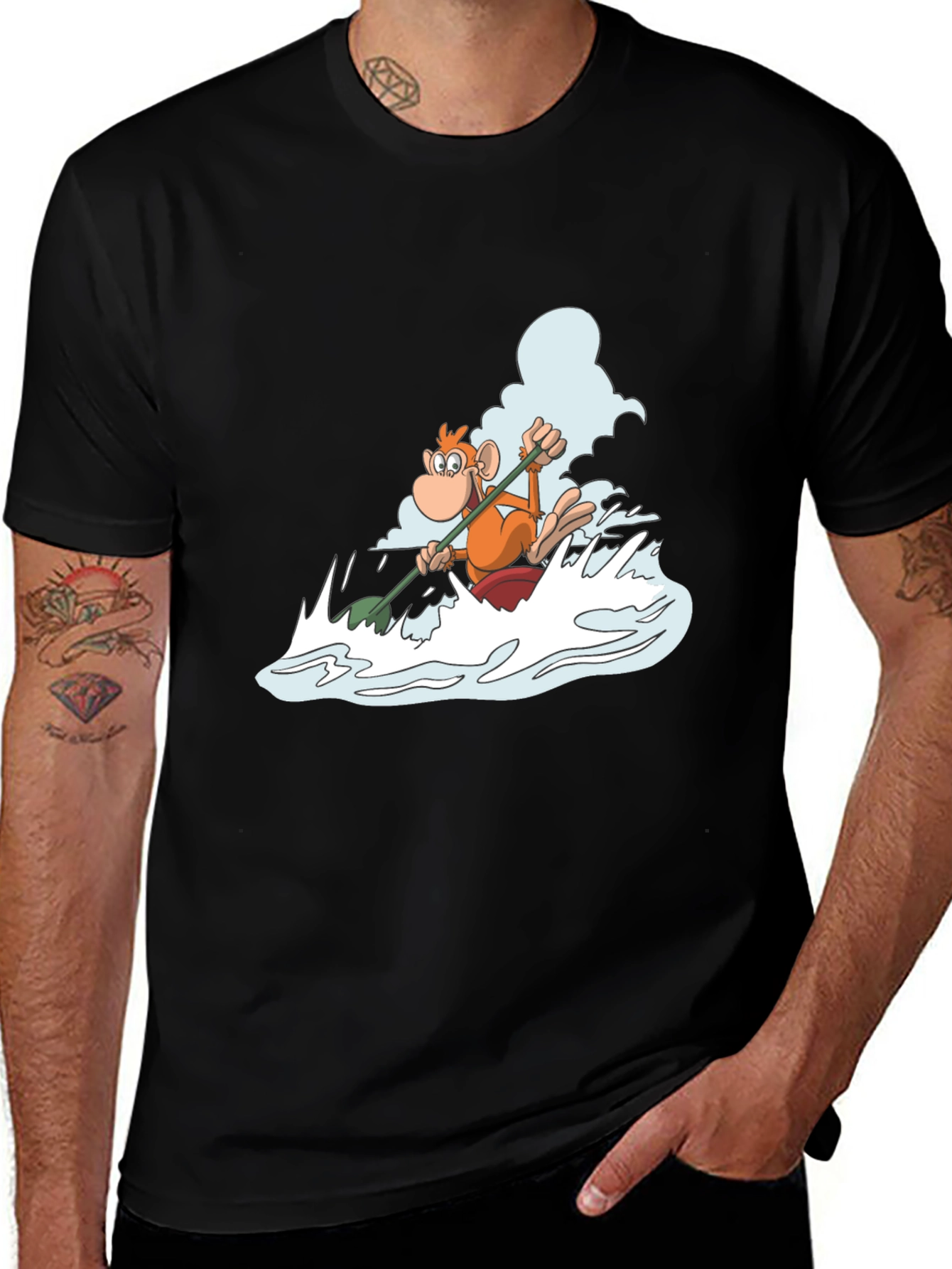 Variant 24 of Monkey Kayaking Graphic Tee - Adventure Ready