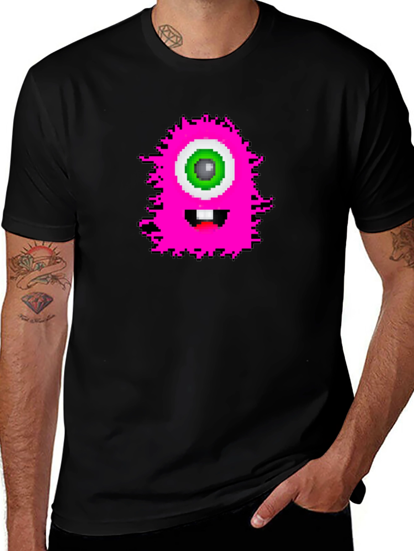 Variant 23 of Pixel Monster Graphic T-Shirt - Fun & Unique!