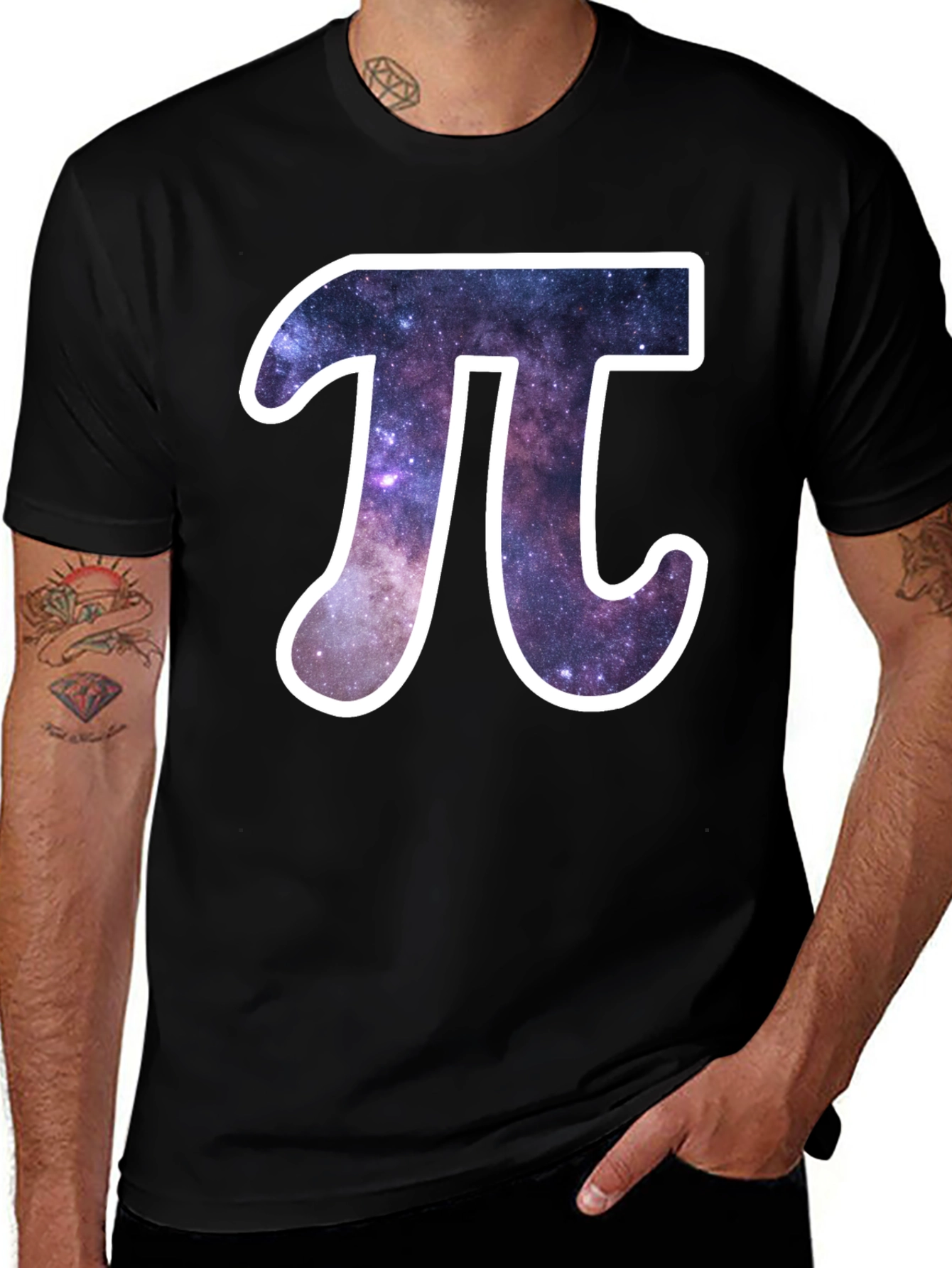 Variant 27 of Galaxy Pi Symbol Graphic T-Shirt
