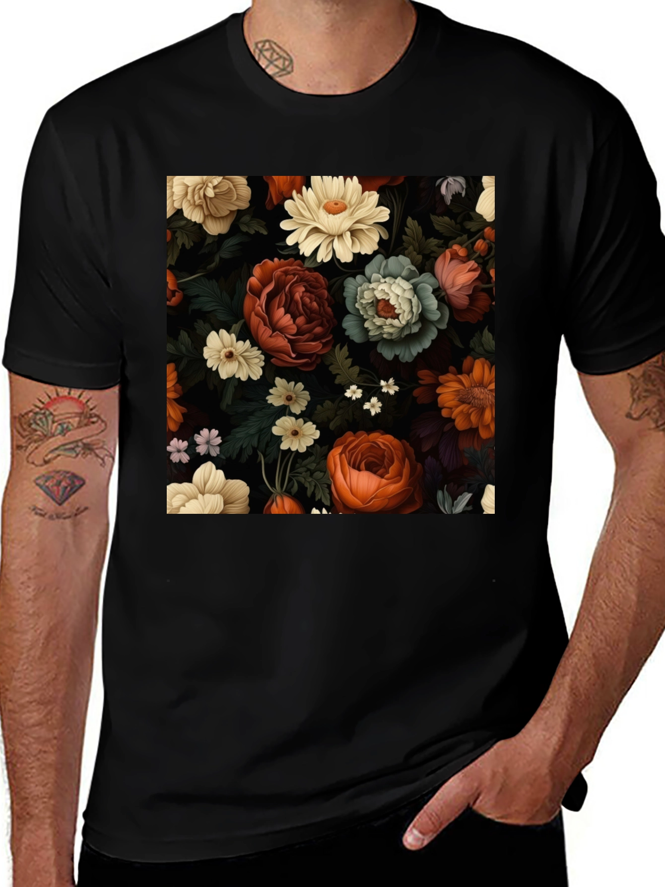 Variant 29 of Floral Print Tee - Elegant Style