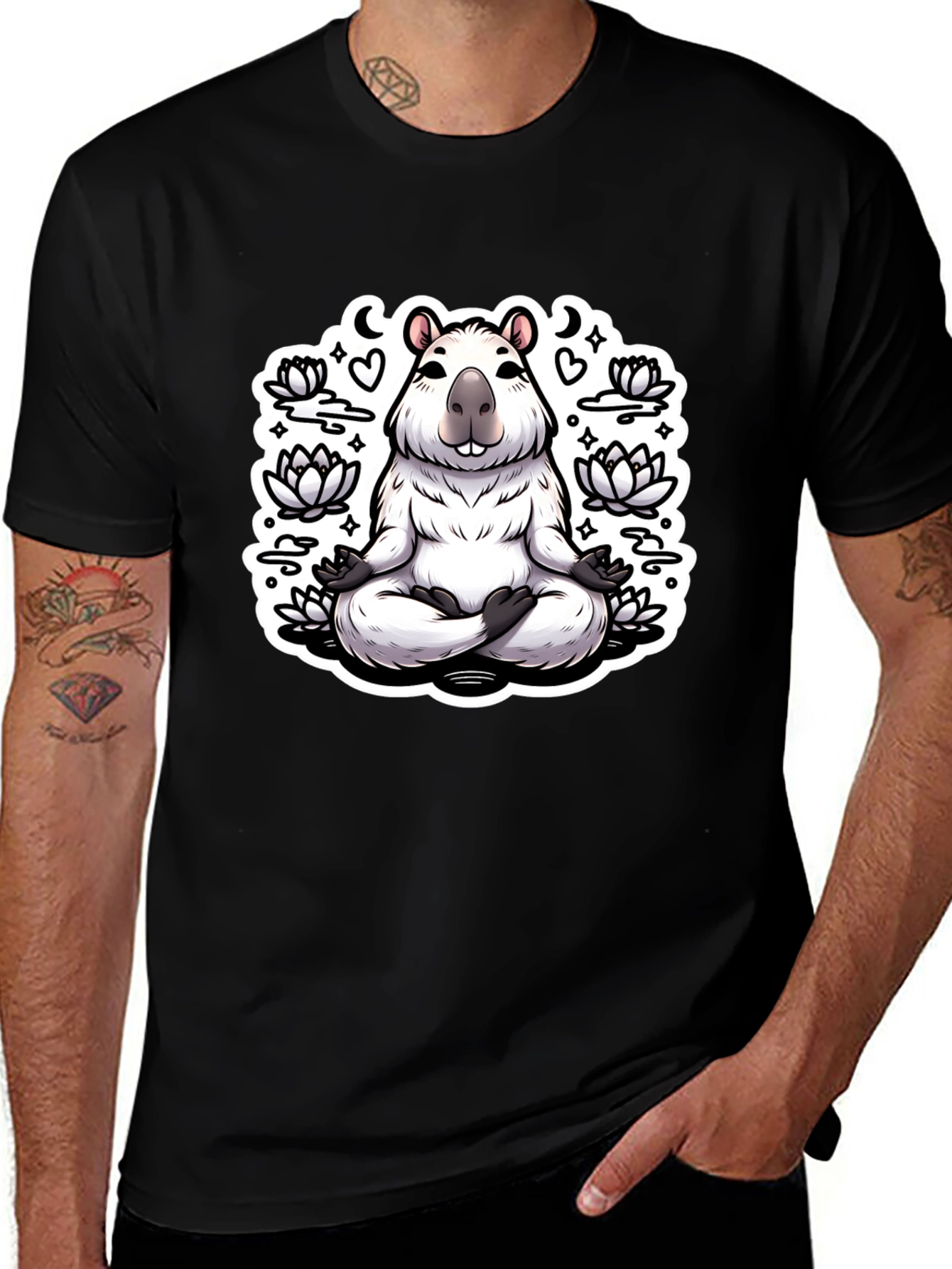 Variant 20 of Zen Capybara T-Shirt - Meditating Rodent Tee