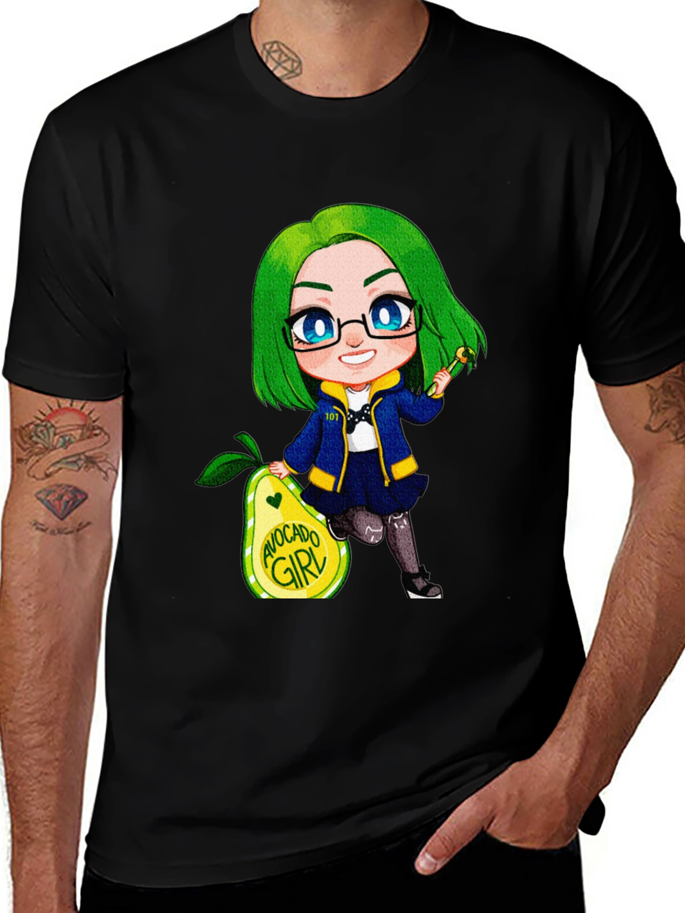Variant 7 of Avocado Girl Cartoon Graphic T-Shirt