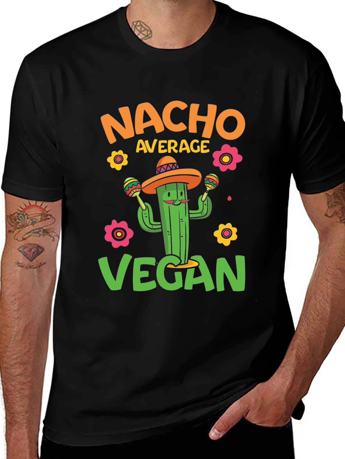 Variant 3 of Nacho Average Vegan T-Shirt - Cactus Graphic Tee