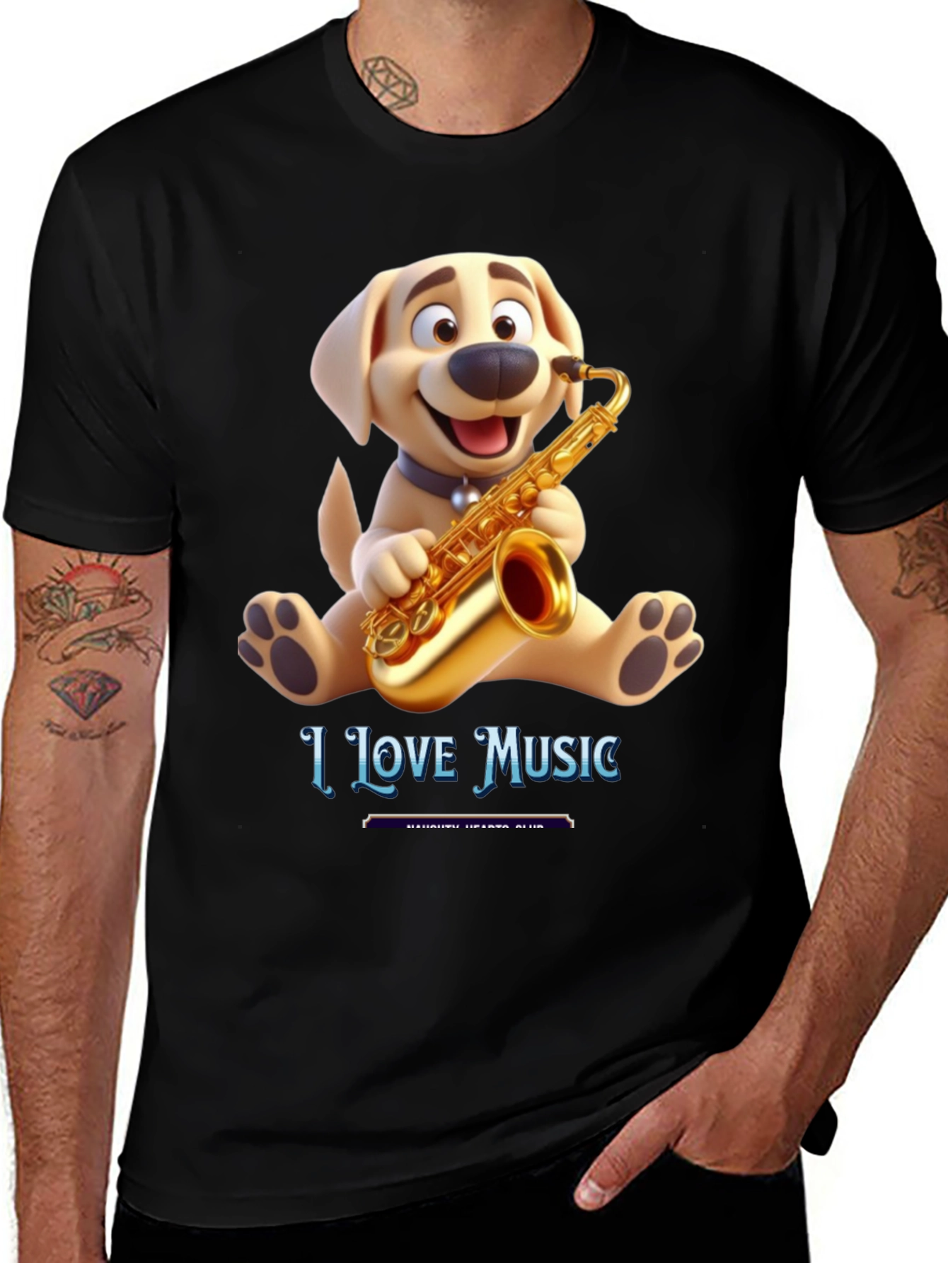 Variant 14 of Dog Lover Music T-Shirt - Cartoon Style