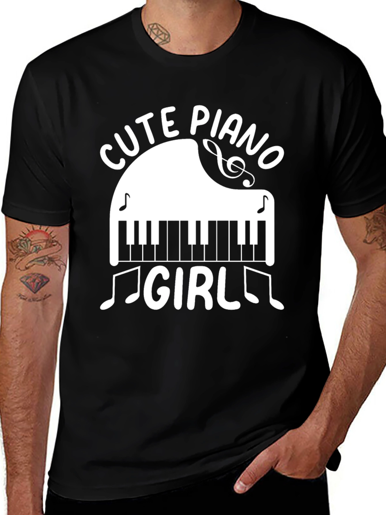 Variant 29 of Cute Piano Girl T-Shirt - Music Lover Tee