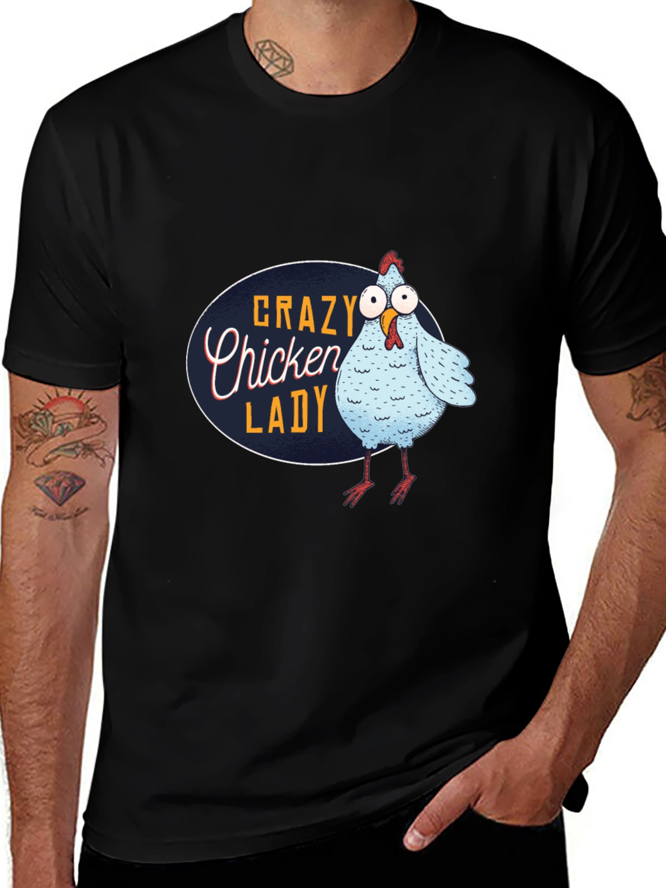 Variant 22 of Crazy Chicken Lady T-Shirt - Funny Novelty Tee