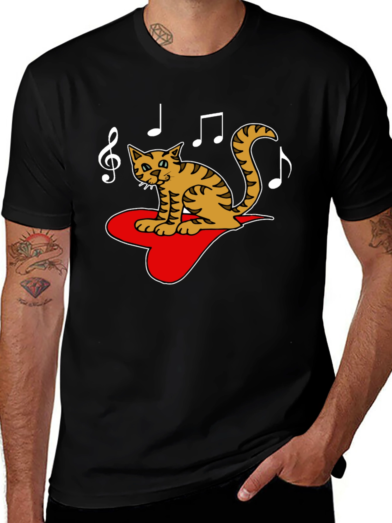 Variant 24 of Musical Cat on Heart T-Shirt