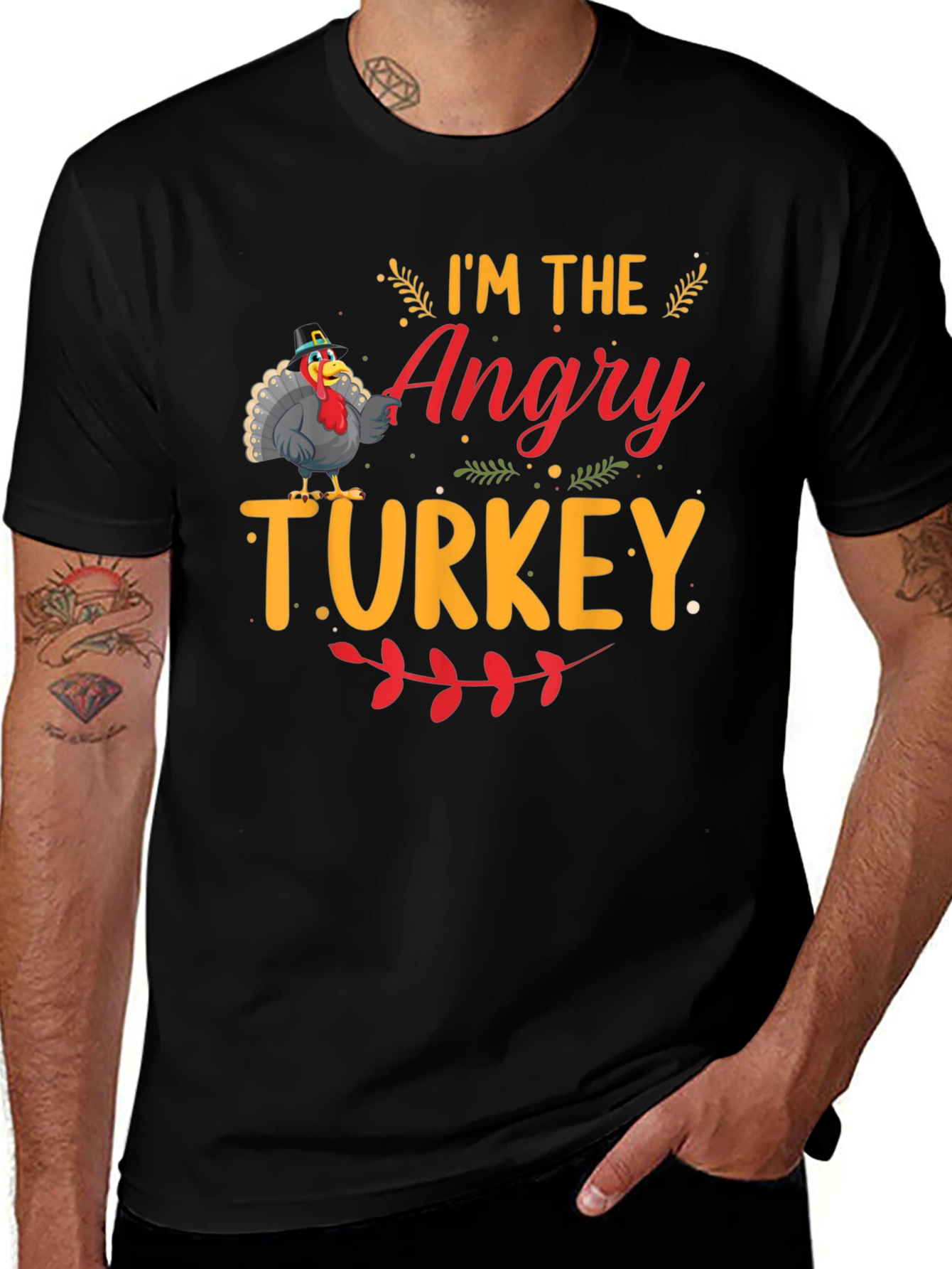 Angry Turkey Graphic T-Shirt - Thanksgiving Humor