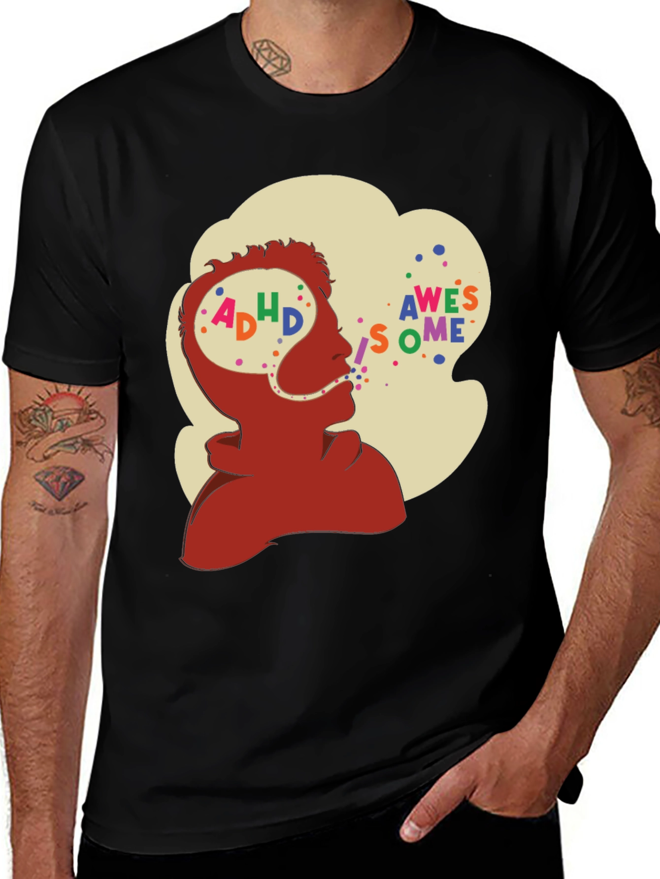 Variant 2 of ADHD Awesome Graphic Tee - Stylish Attention Deficit Hyperactivity Disorder T-Shirt