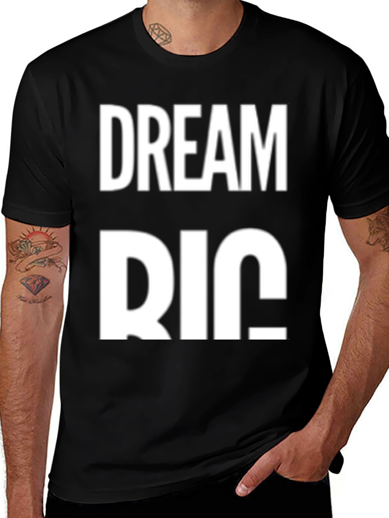 Variant 27 of Dream Big Graphic Tee - Bold Black T-Shirt
