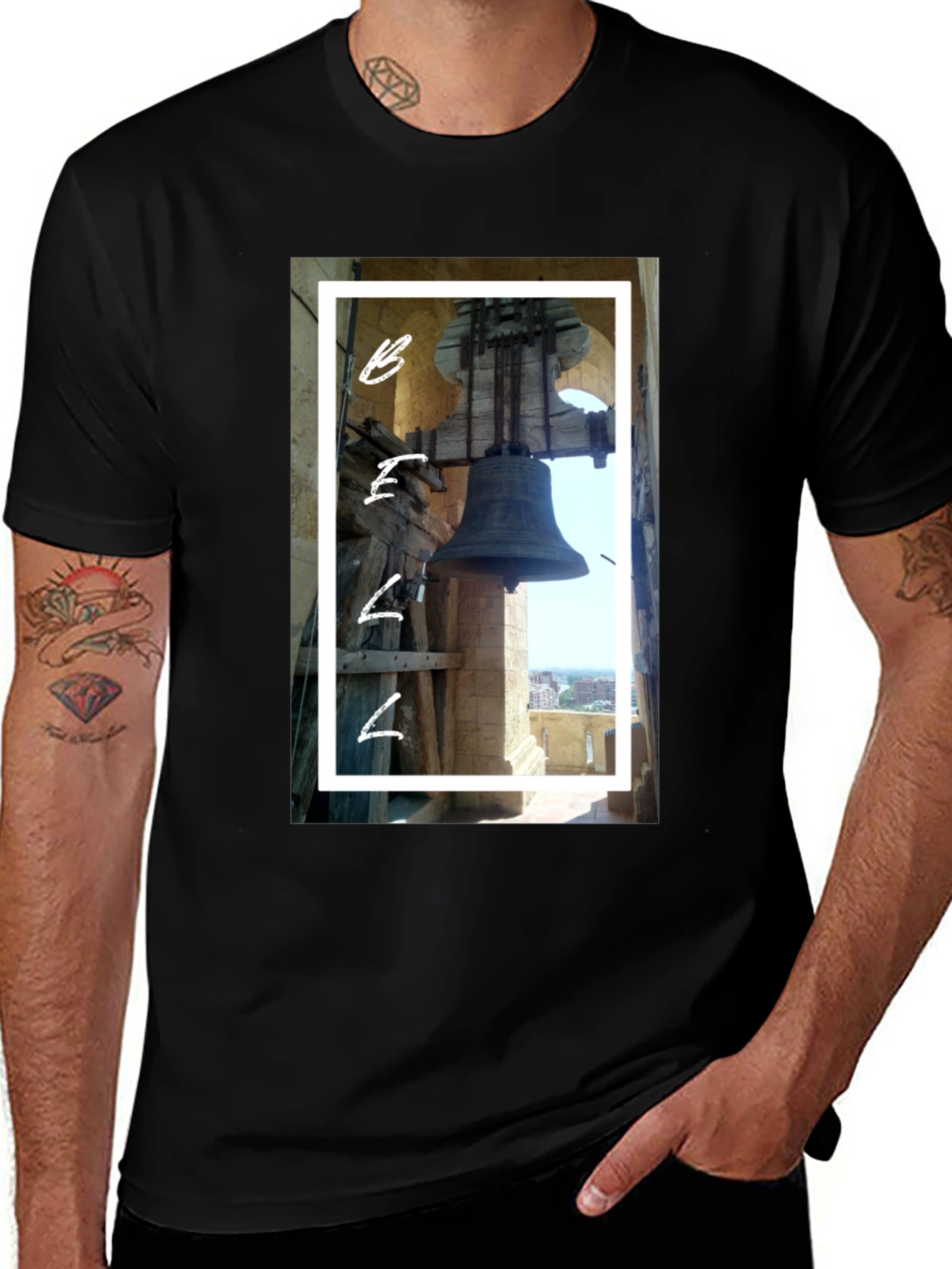Variant 11 of Bell Tower Graphic Tee - Unique Artistic Design
