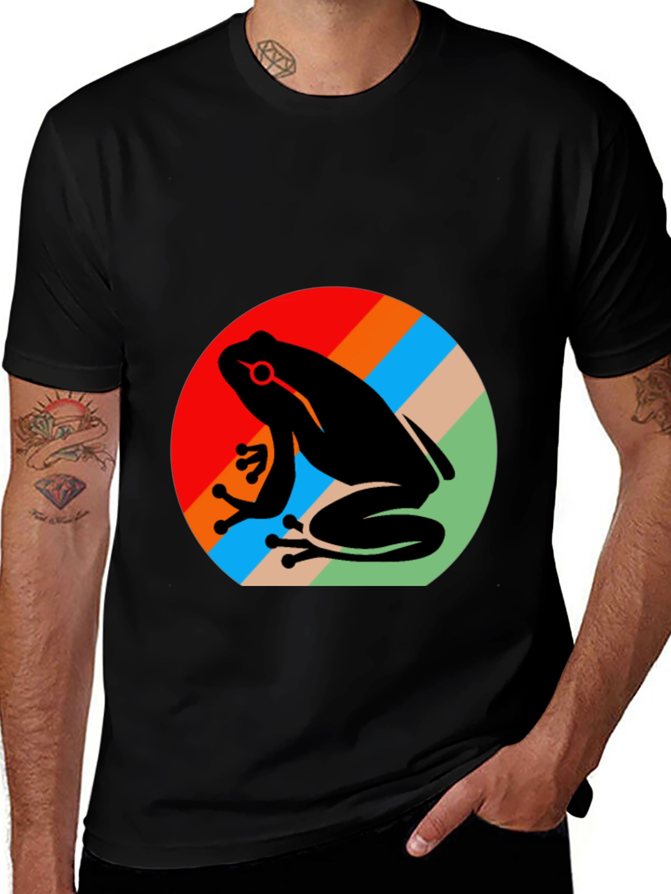 Variant 18 of Retro Frog Graphic Tee - Black Unisex T-Shirt