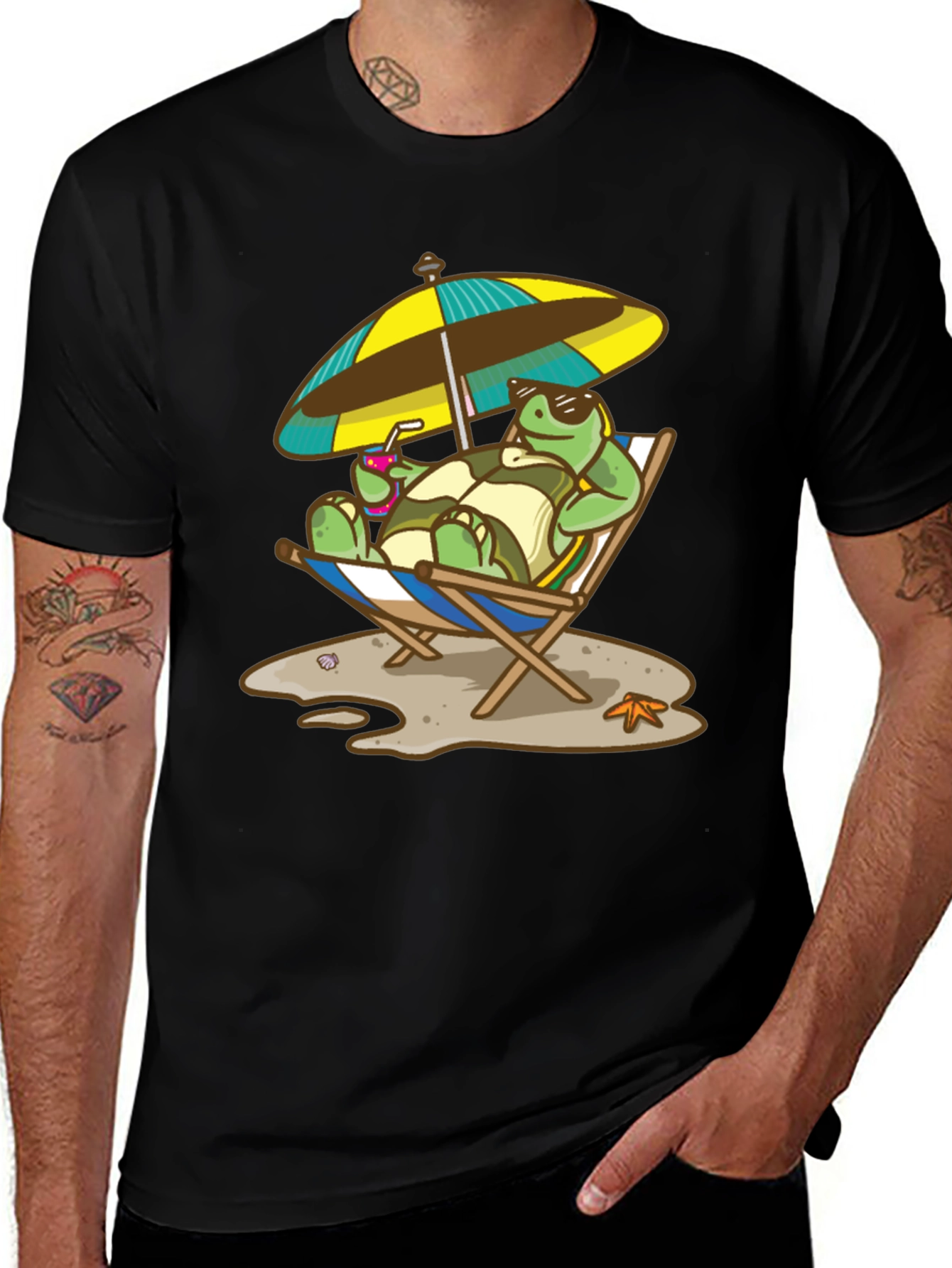 Variant 10 of Relaxing Turtle Graphic Tee - Beach Vibes